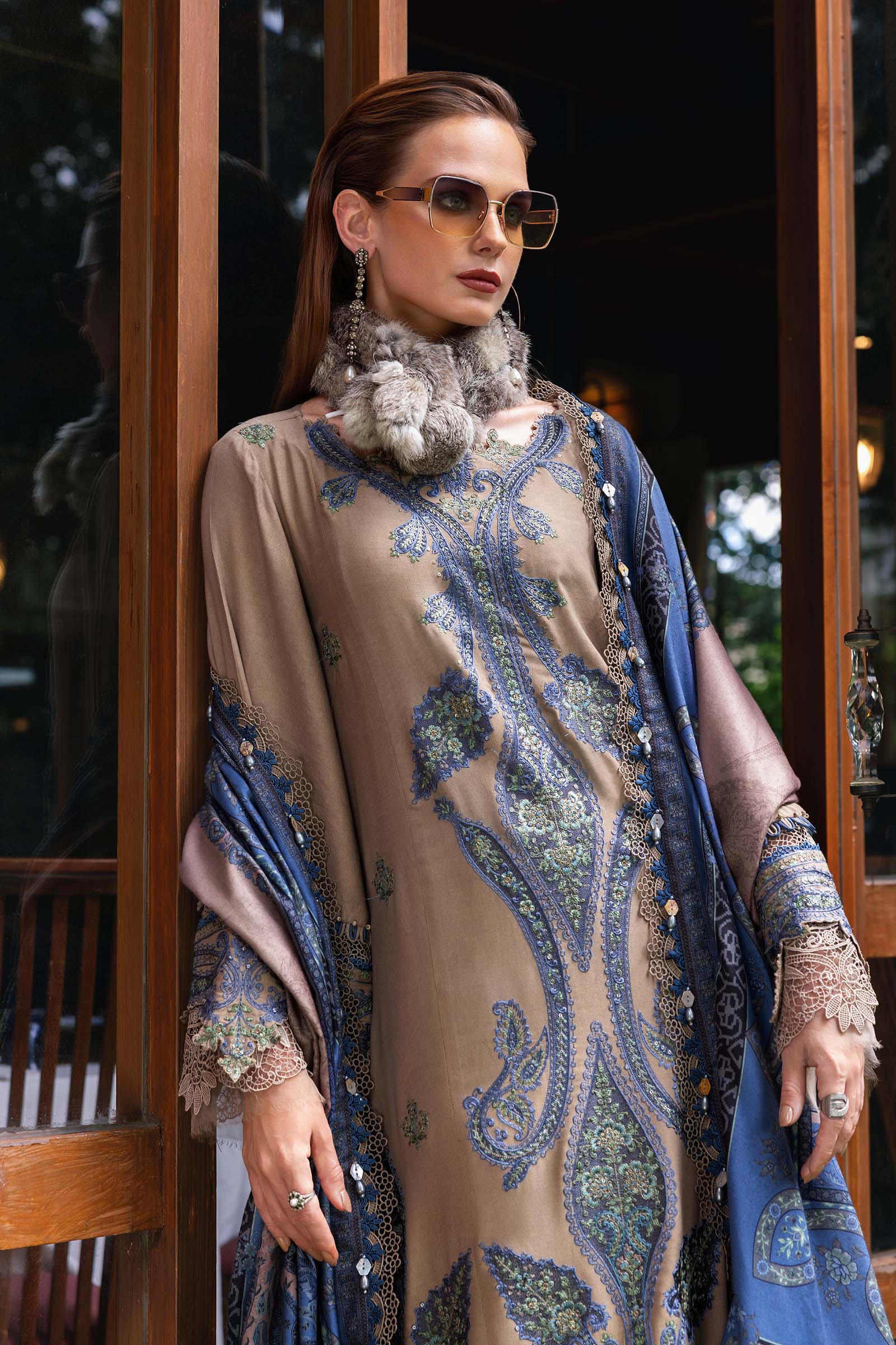 MPT-2806-A | Maria B | M.Prints Winter Shawl Collection 2025 