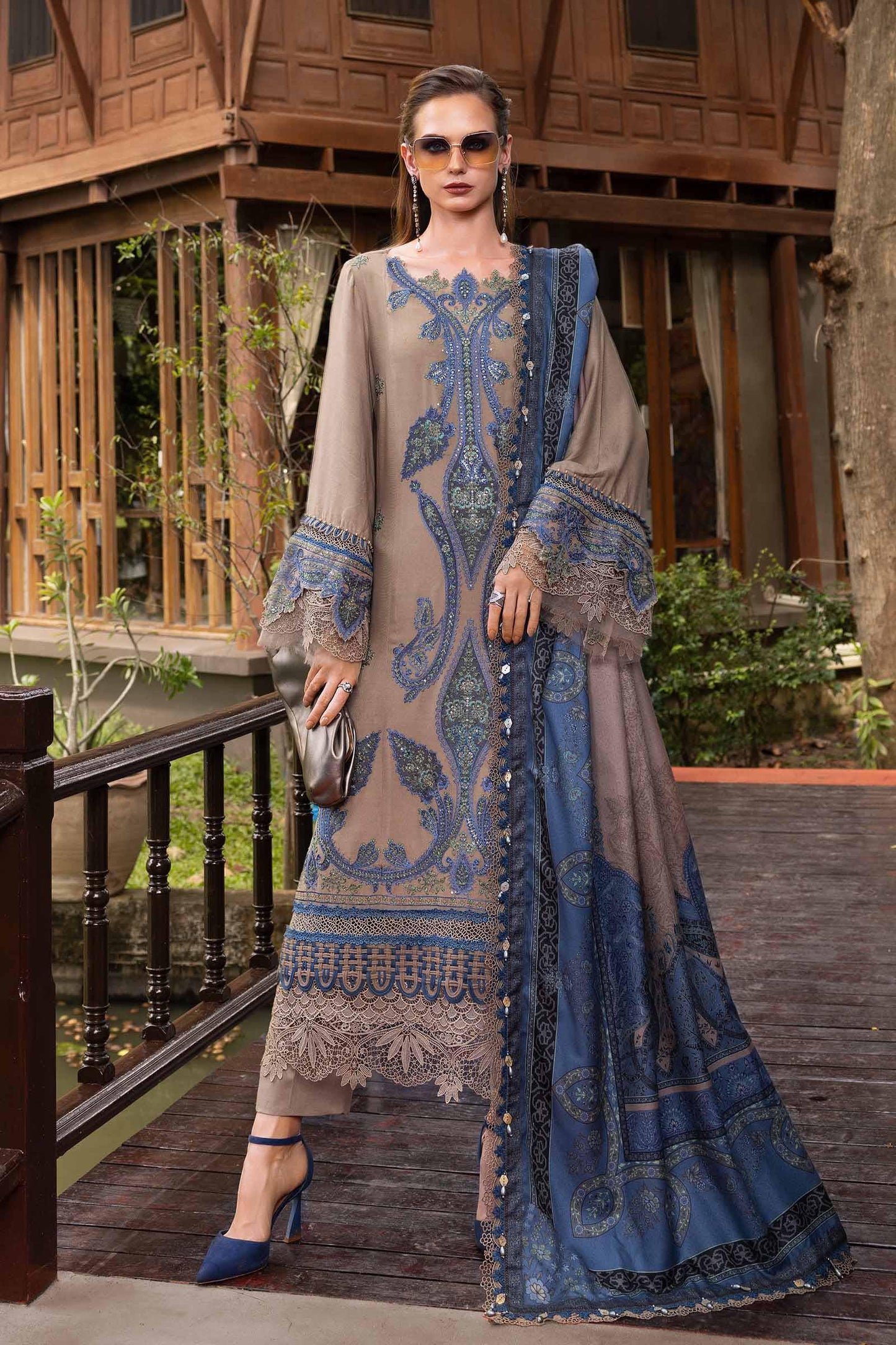 MPT-2806-A | Maria B | M.Prints Winter Shawl Collection 2025 
