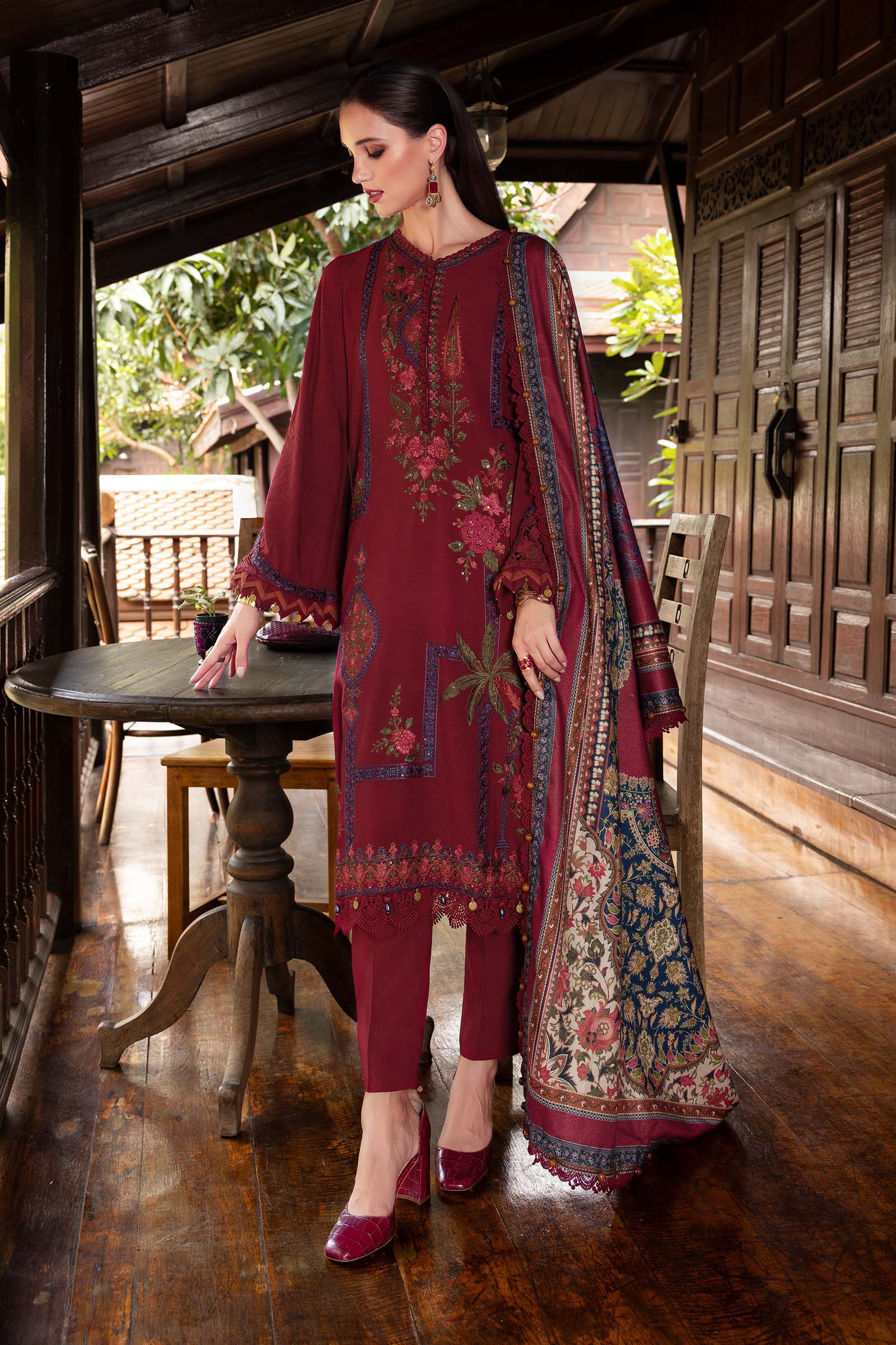 MPT-2807-A | Maria B | M.Prints Winter Shawl Collection 2025 
