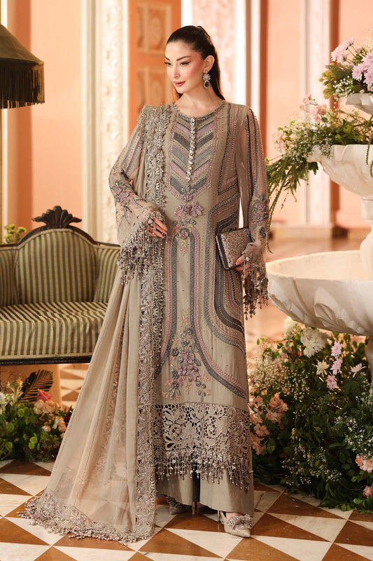 MPC-26-201-Antique Grey | Maria B Embroidered Chiffon Collection 2026