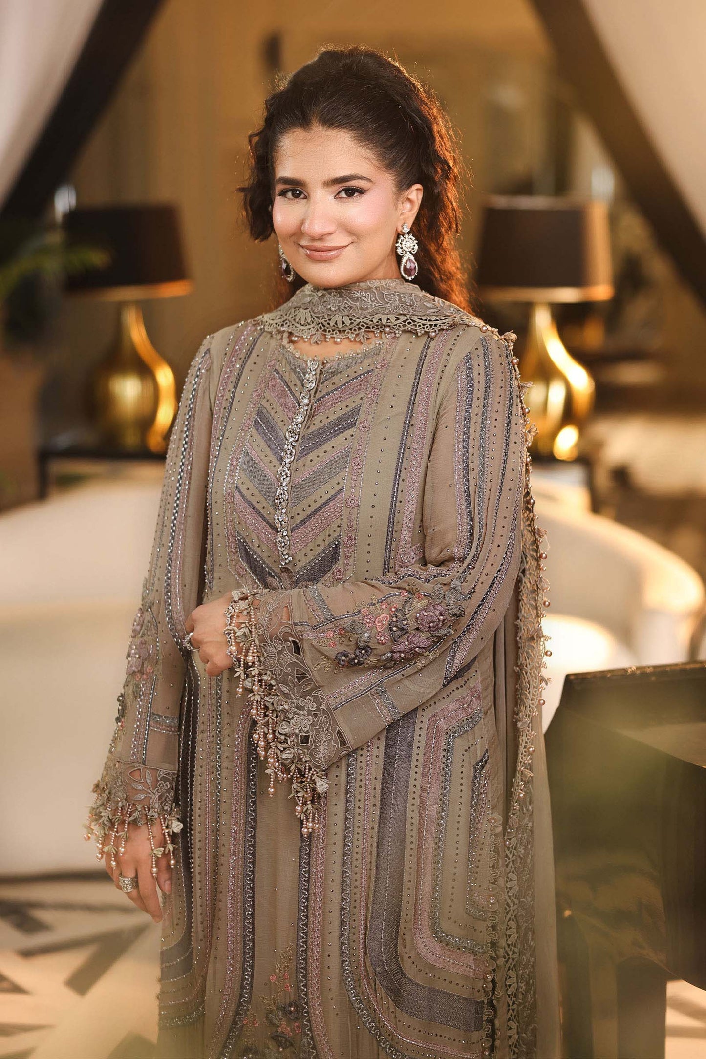 MPC-26-201-Antique Grey | Maria B Embroidered Chiffon Collection 2026