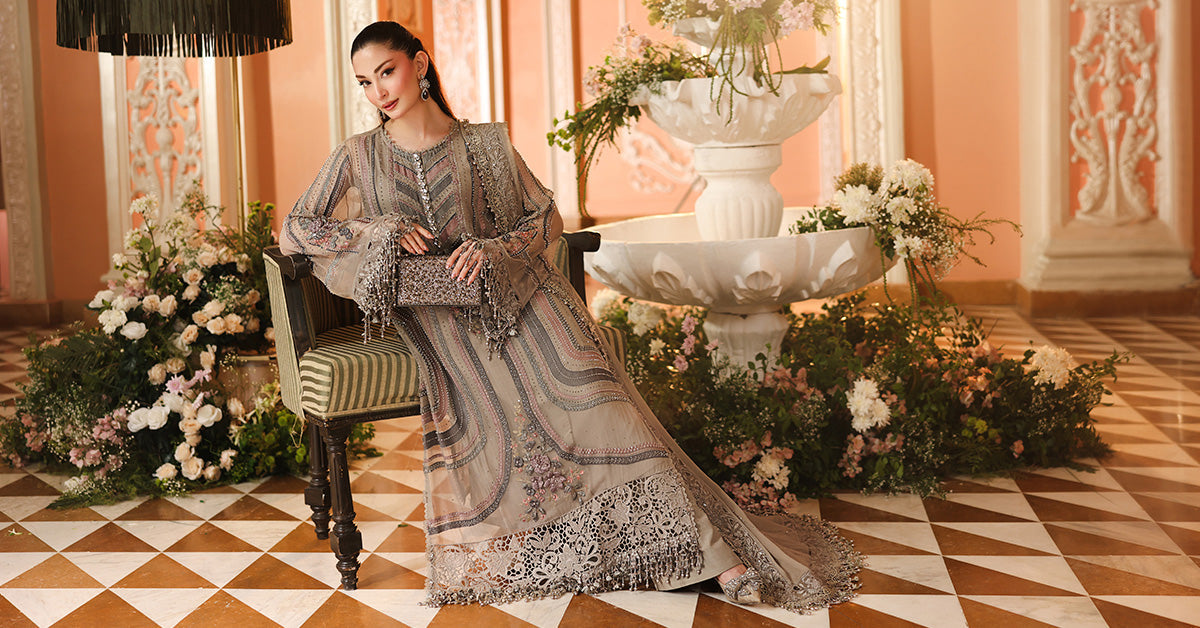 MPC-26-201-Antique Grey | Maria B Embroidered Chiffon Collection 2026