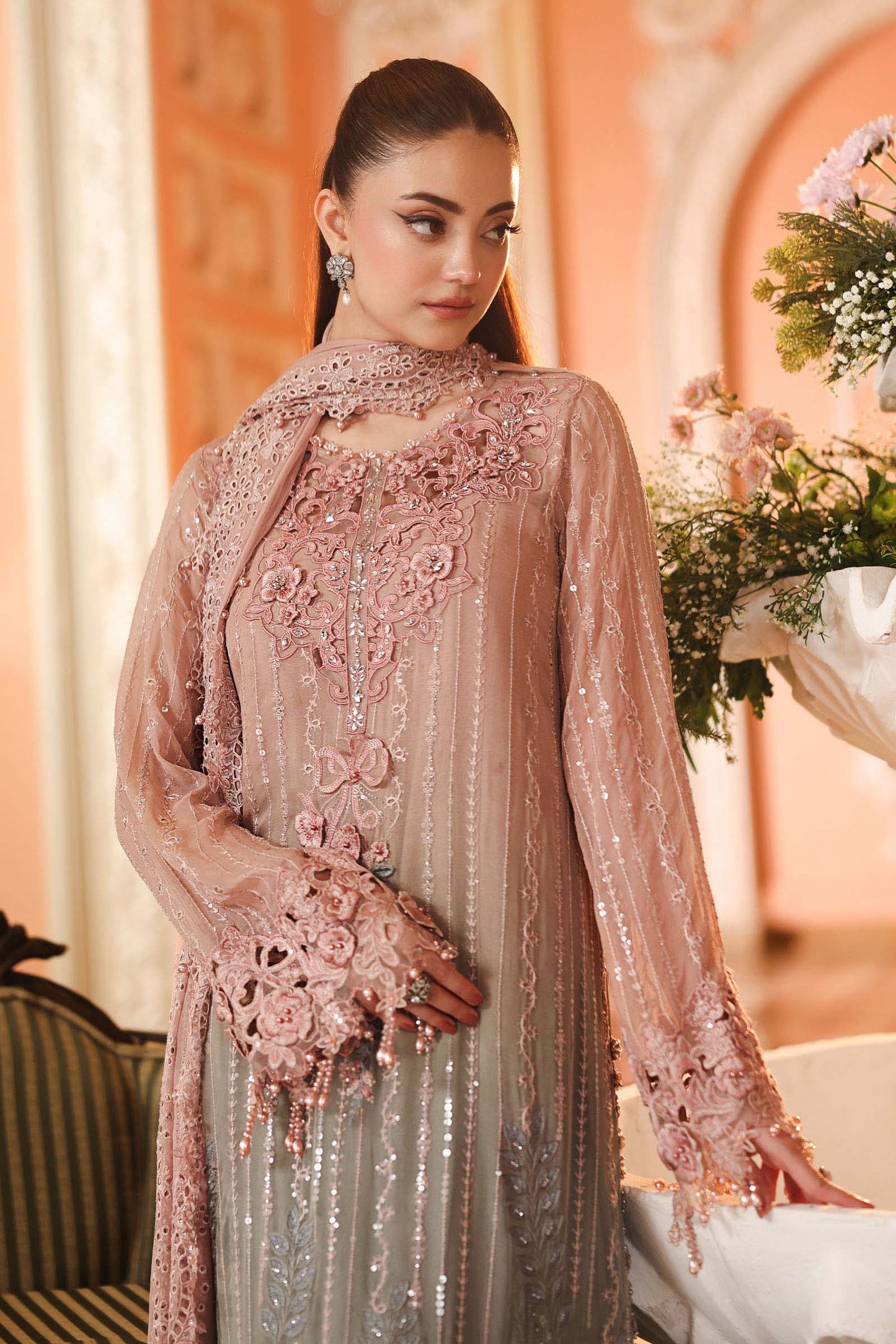 MPC-26-202-Ombre Blossom | Maria B Embroidered Chiffon Collection 2026