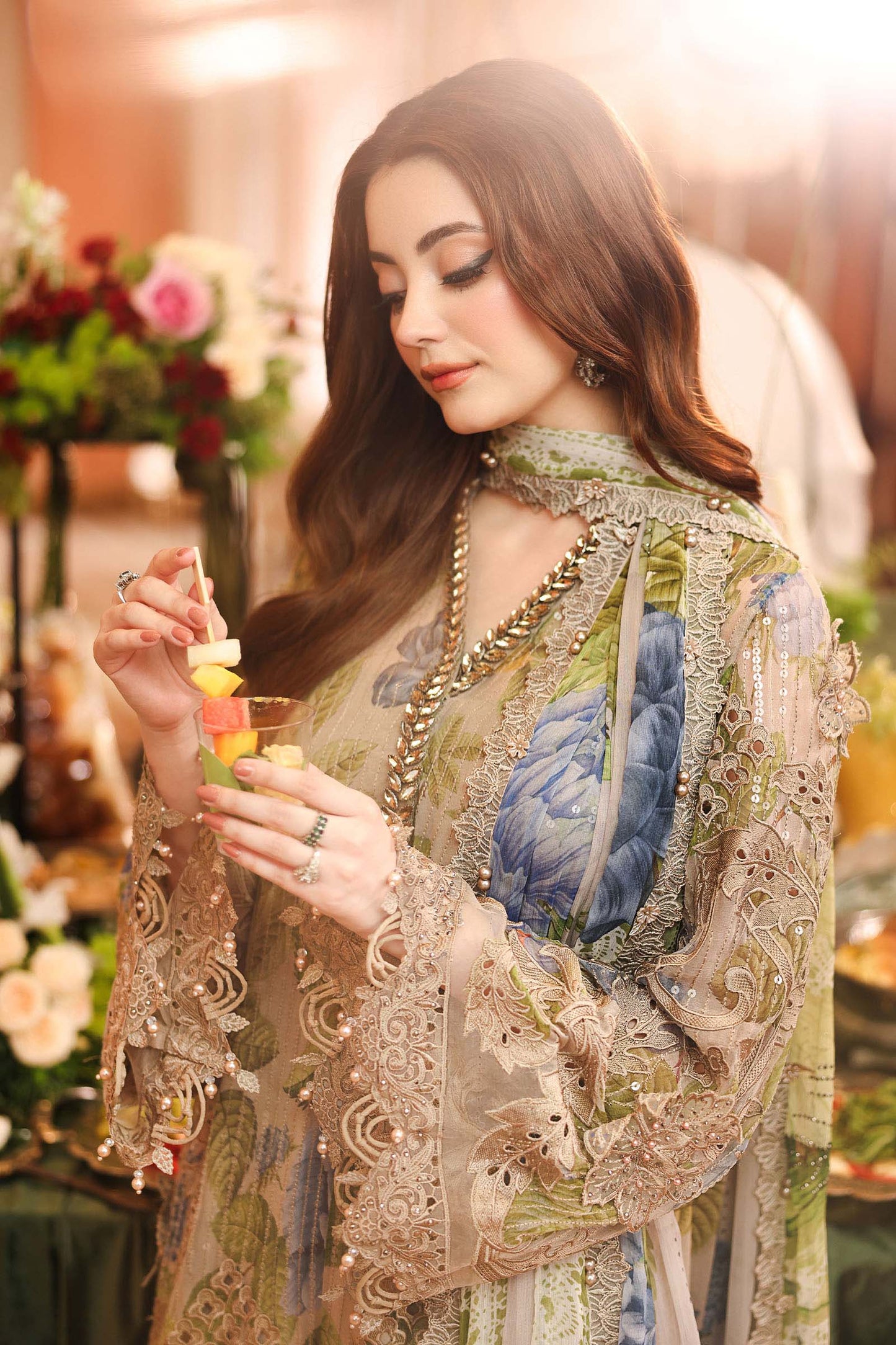 MPC-26-203-Warm Beige | Maria B Embroidered Chiffon Collection 2026