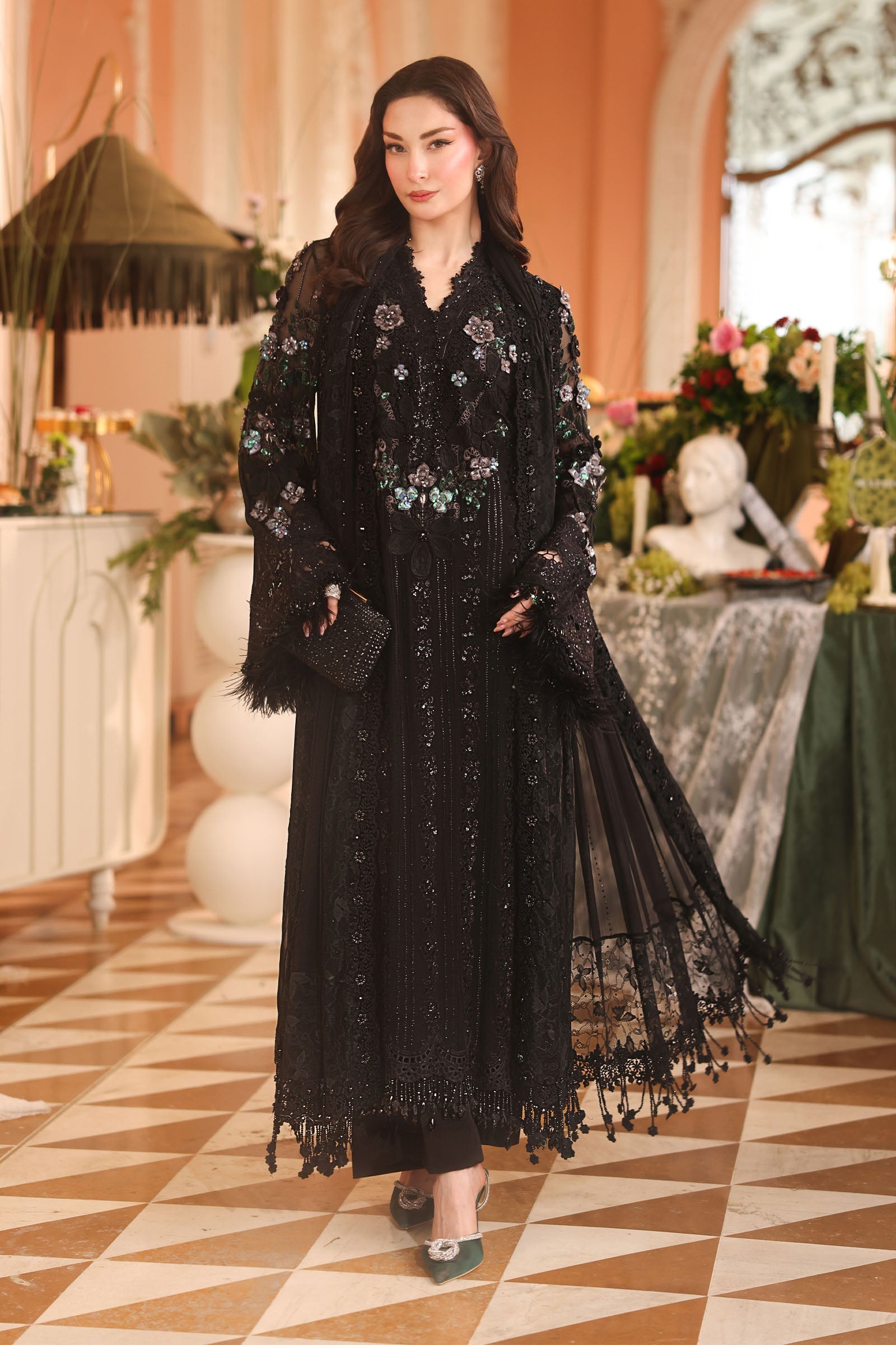 MPC-26-204-Black | Maria B Embroidered Chiffon Collection 2026