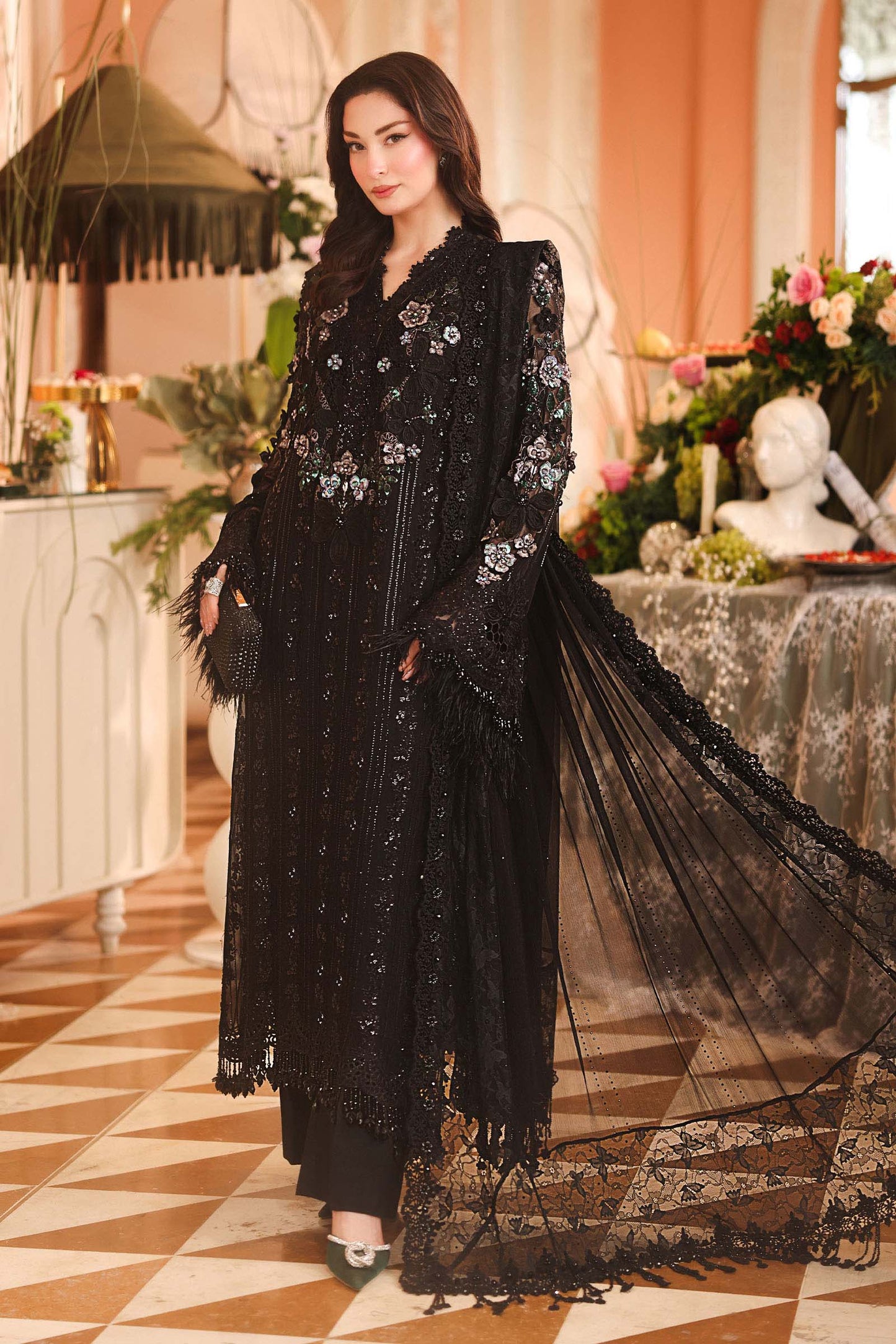 MPC-26-204-Black | Maria B Embroidered Chiffon Collection 2026