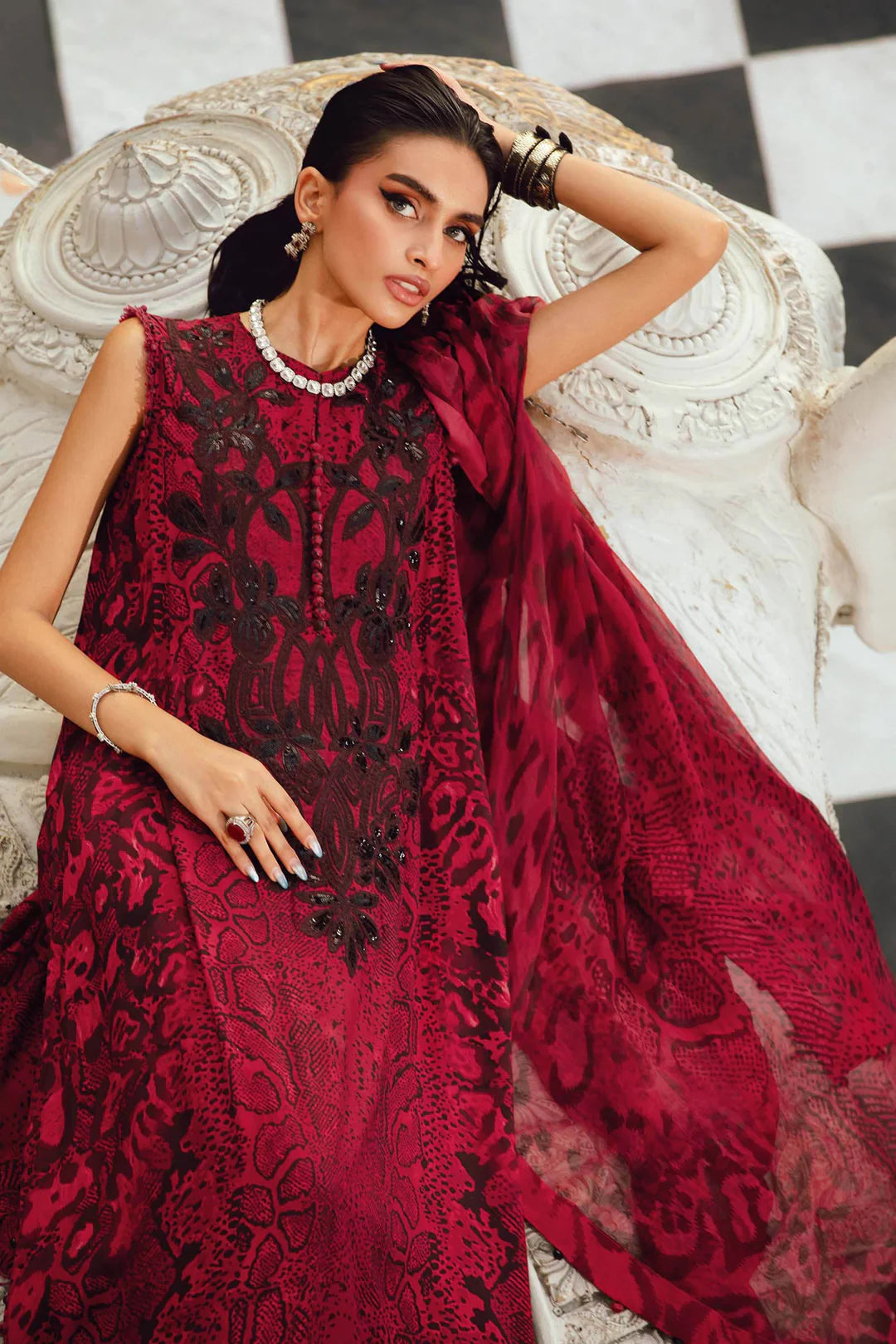 Maria B Mprints Rani Mahal Fall | Design # 2A Unstitched | Collection 2025