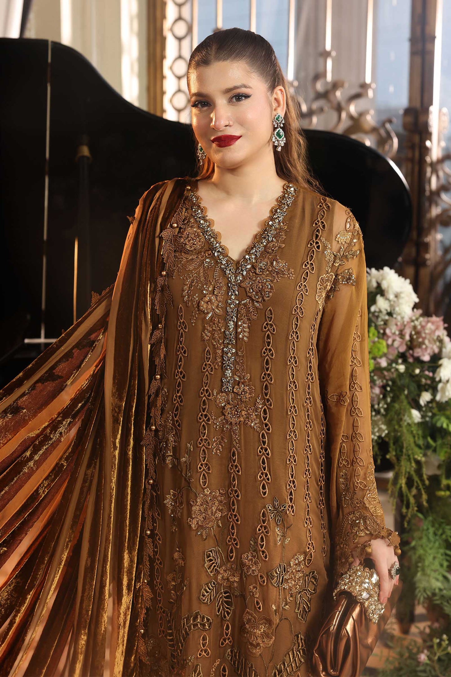 MPC-26-205-Mustard | Maria B Embroidered Chiffon Collection 2026
