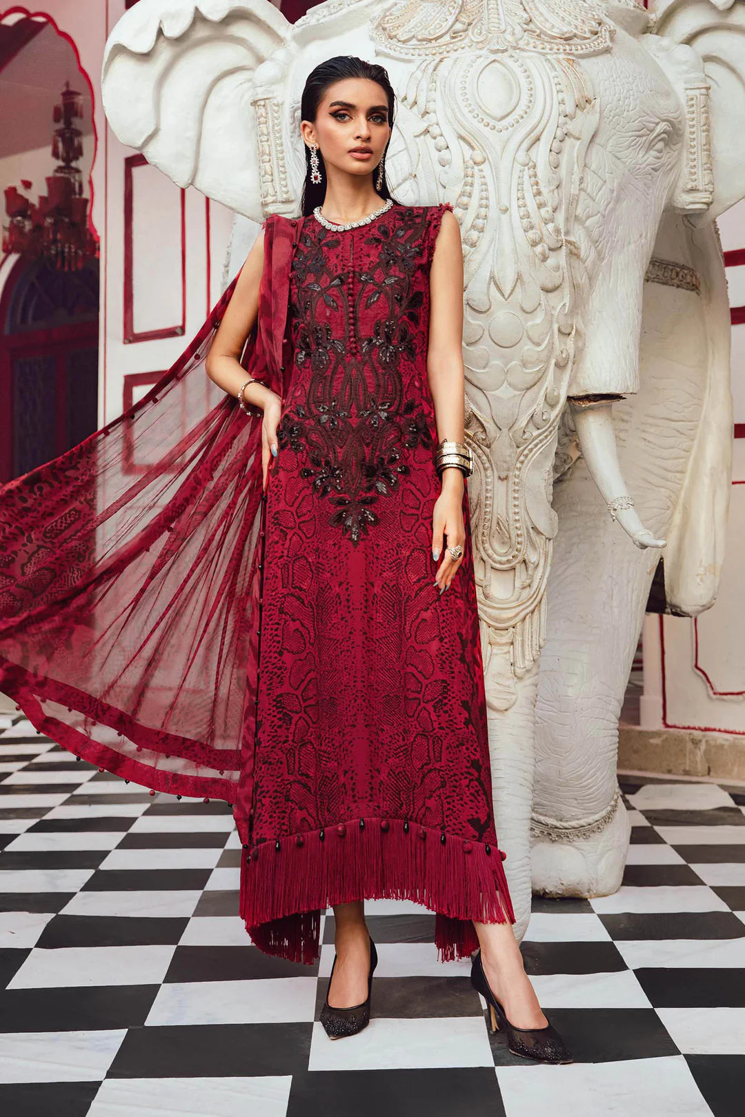 Maria B Mprints Rani Mahal Fall | Design # 2A Unstitched | Collection 2025