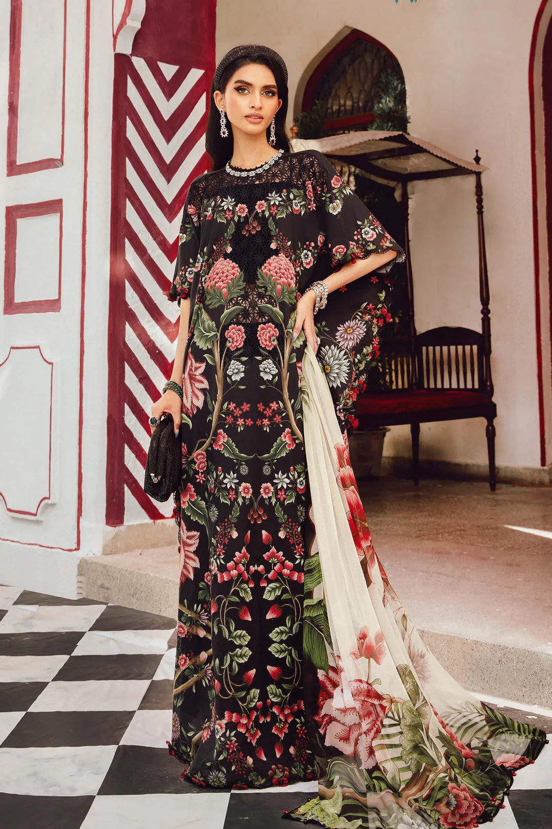 Maria B Mprints Rani Mahal Fall | Design # 9B Unstitched | Collection 2025