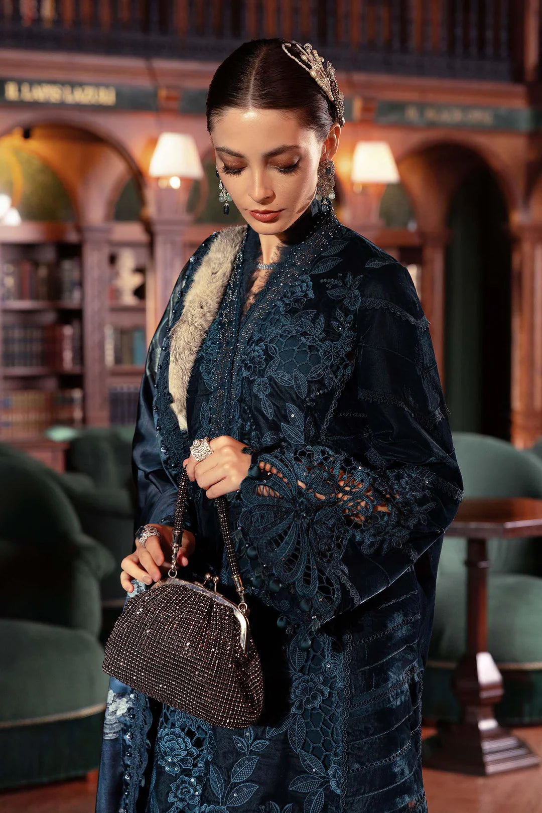 WL-1310-Teal | Maria B Winter Luxe Collection 2025