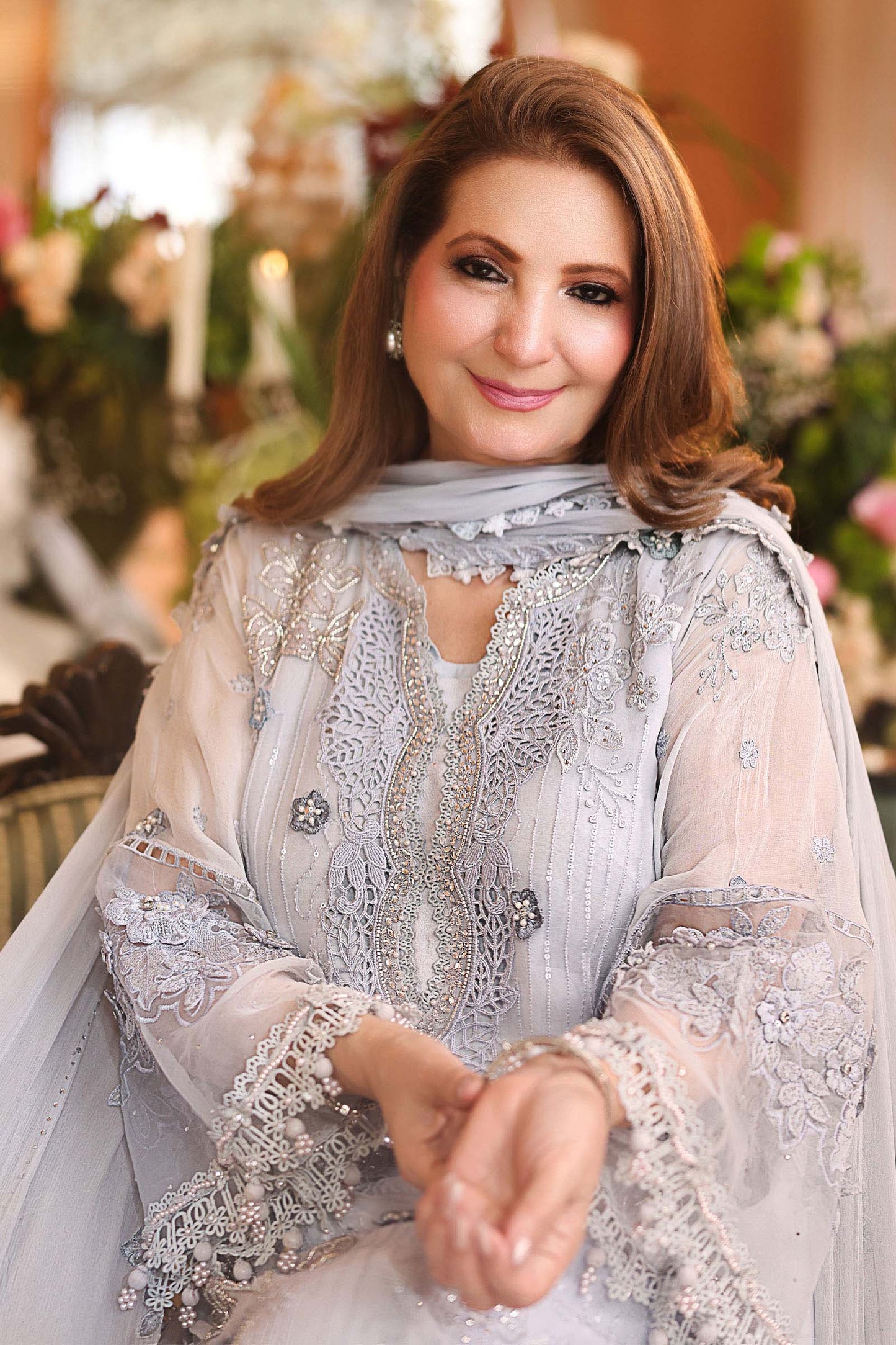 MPC-26-206-Muted Blue | Maria B Embroidered Chiffon Collection 2026