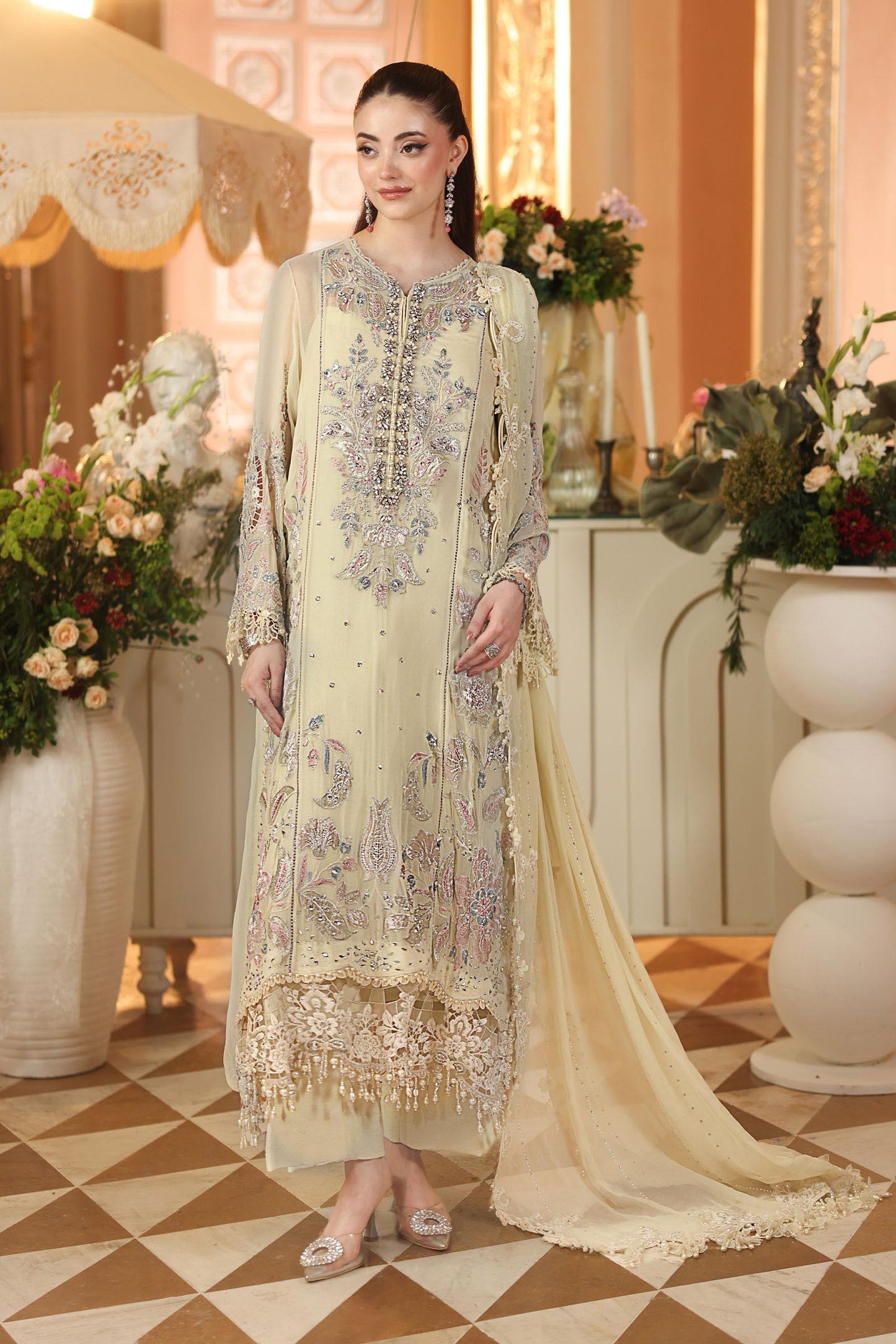 MPC-26-208-Pastle Sunshine | Maria B Embroidered Chiffon Collection 2026