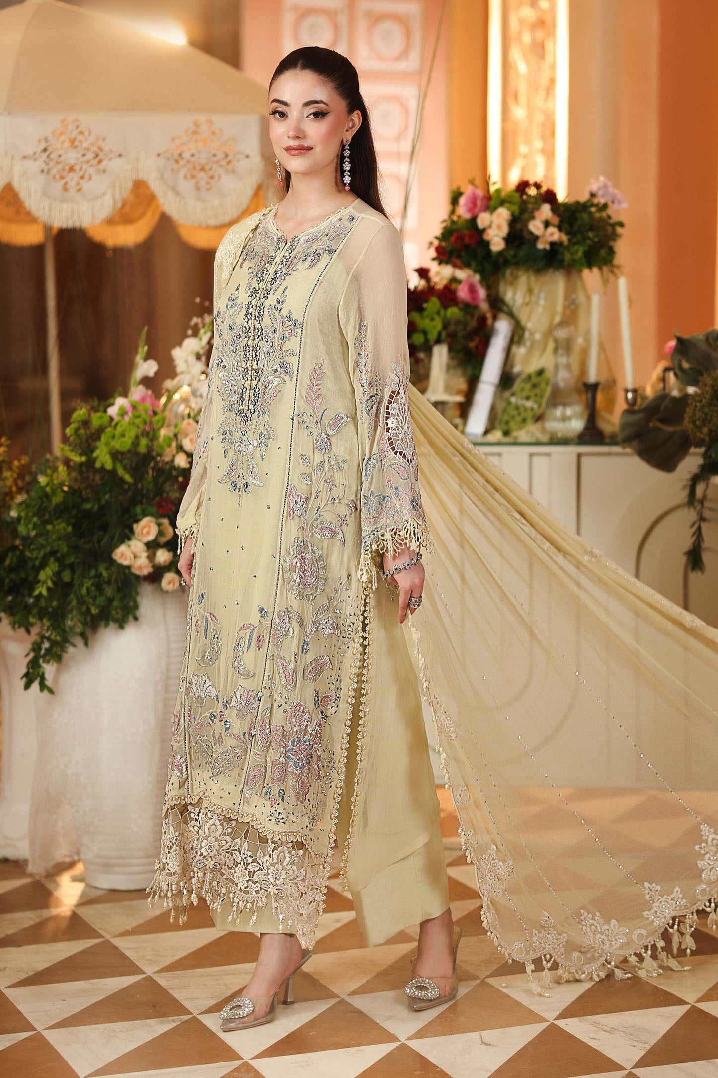 MPC-26-208-Pastle Sunshine | Maria B Embroidered Chiffon Collection 2026