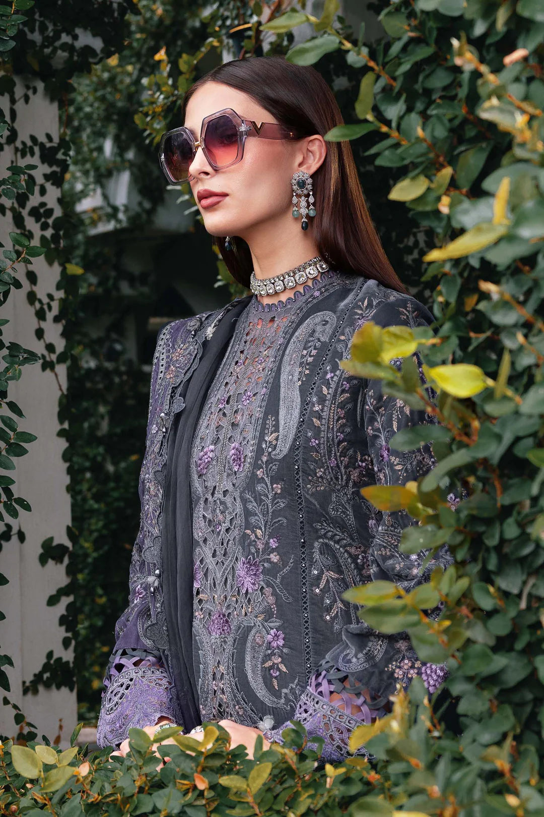 WL-1305- Grey | Maria B Winter Luxe Collection 2025