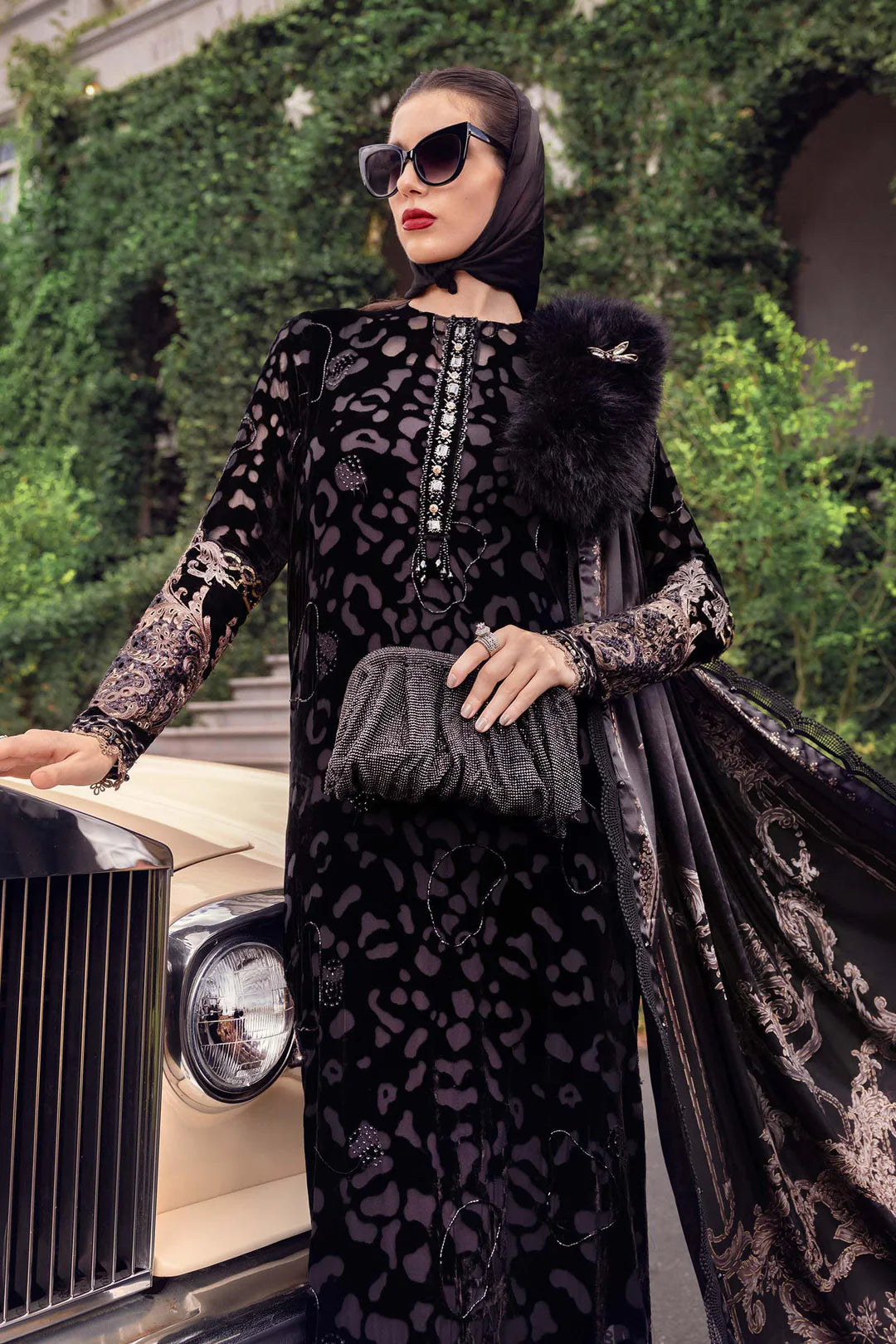 WL-1301- Black and Gold | Maria B Winter Luxe Collection 2025