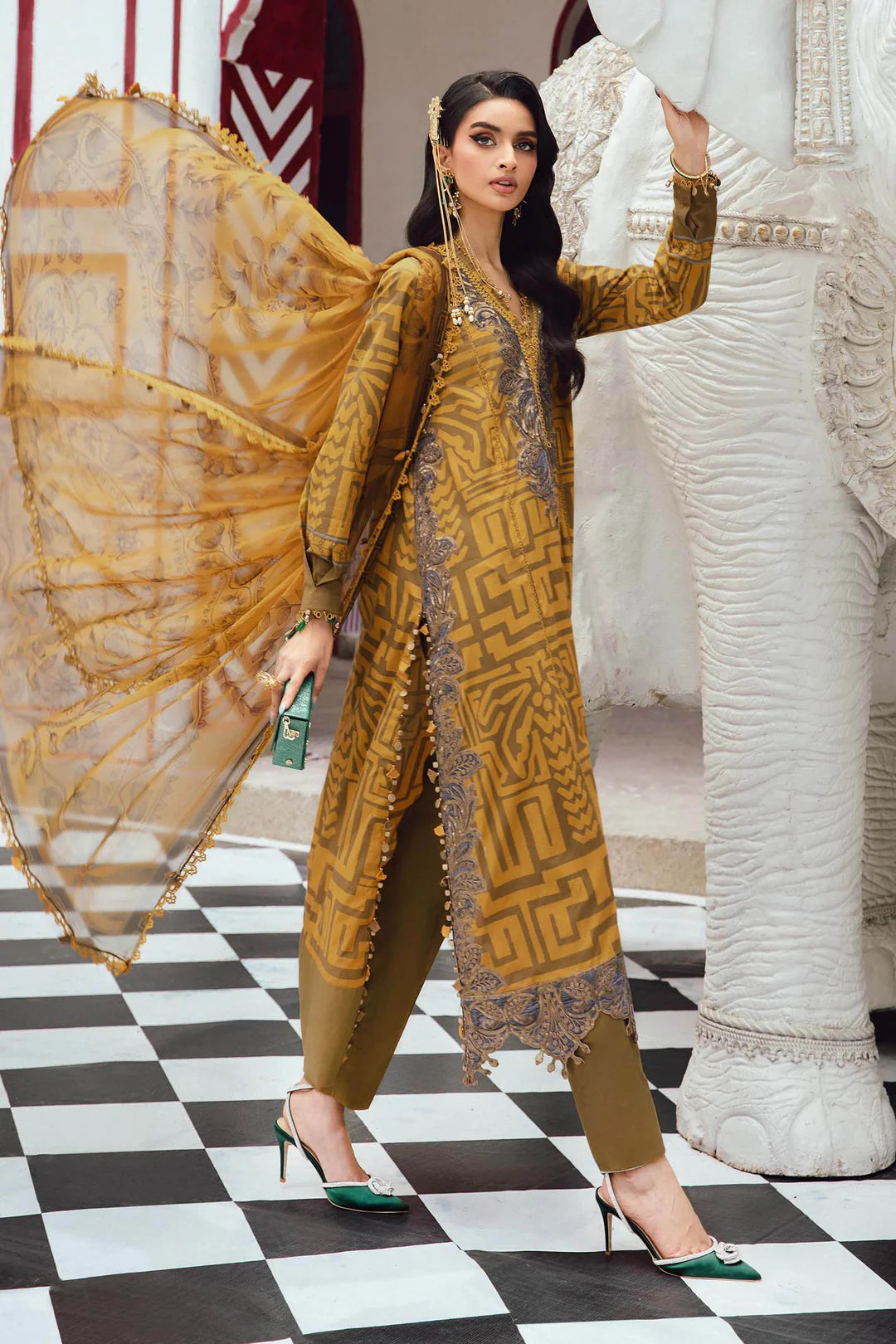 Maria B Mprints Rani Mahal Fall | Design # 3A Unstitched | Collection 2025