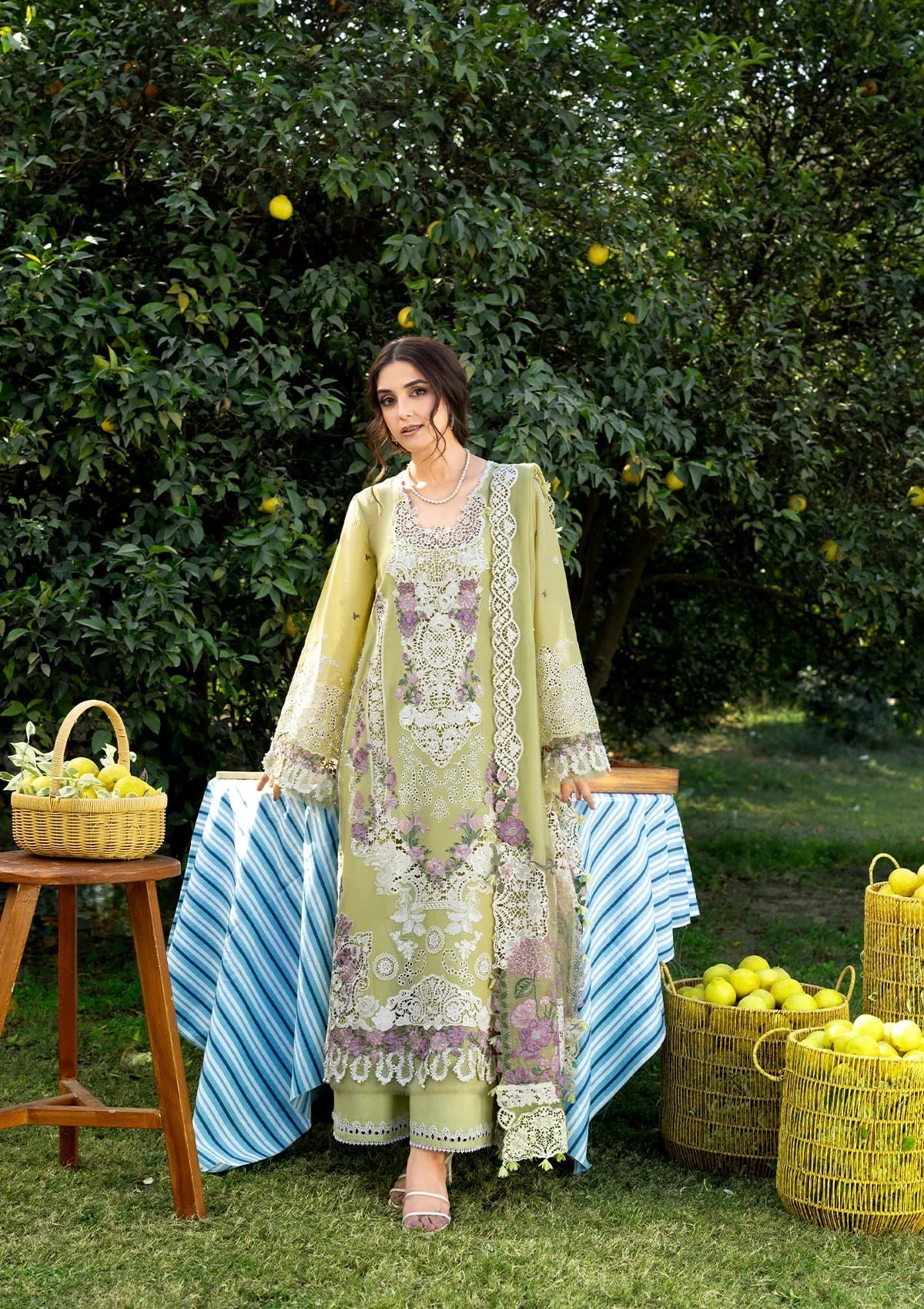 ELY-08 PISTACHIA | Elaf Premium | Luxury Lawn Collection Unstitched 2026