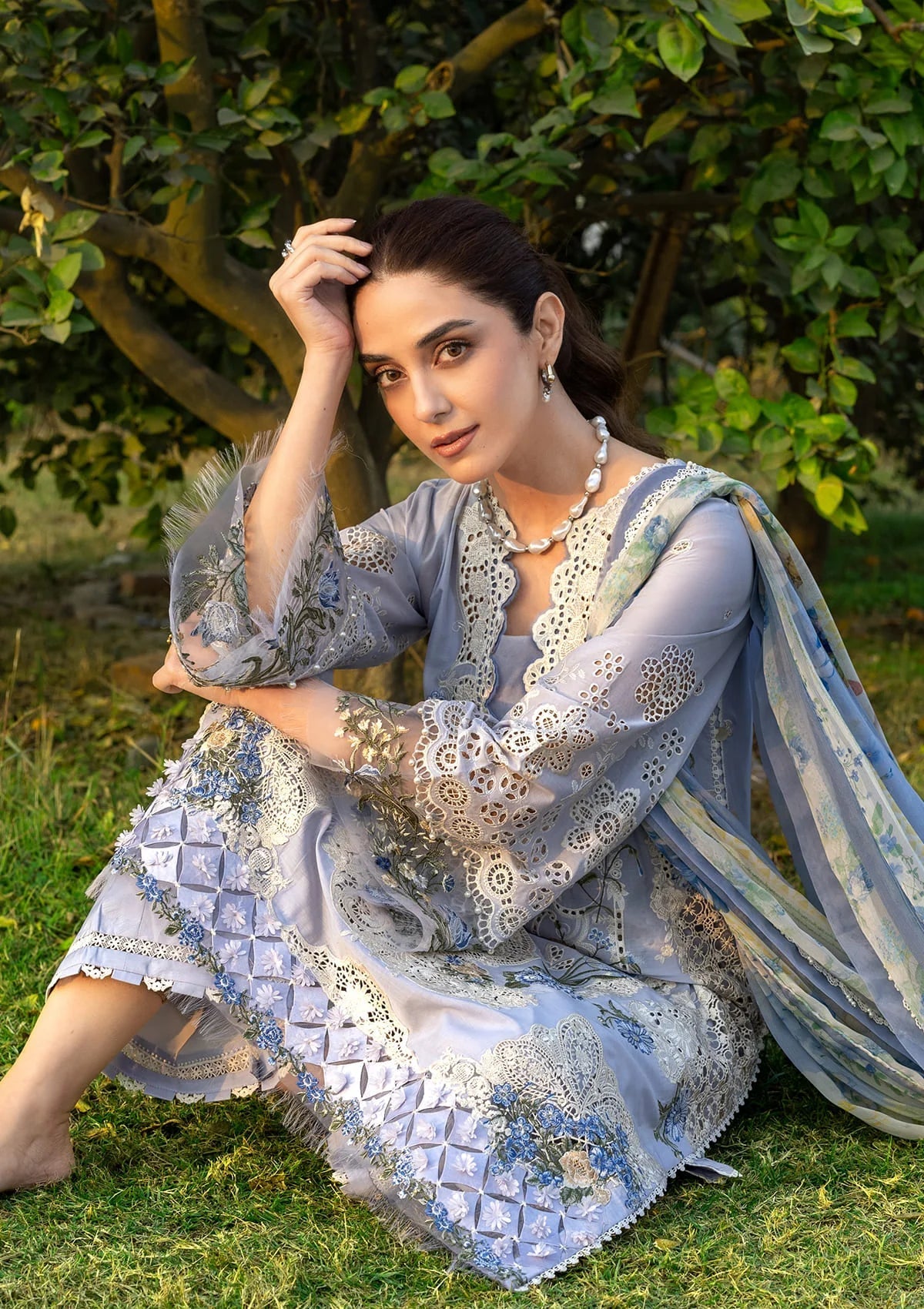 ELY-12 SKY BLISS | Elaf Premium | Luxury Lawn Collection Unstitched 2026
