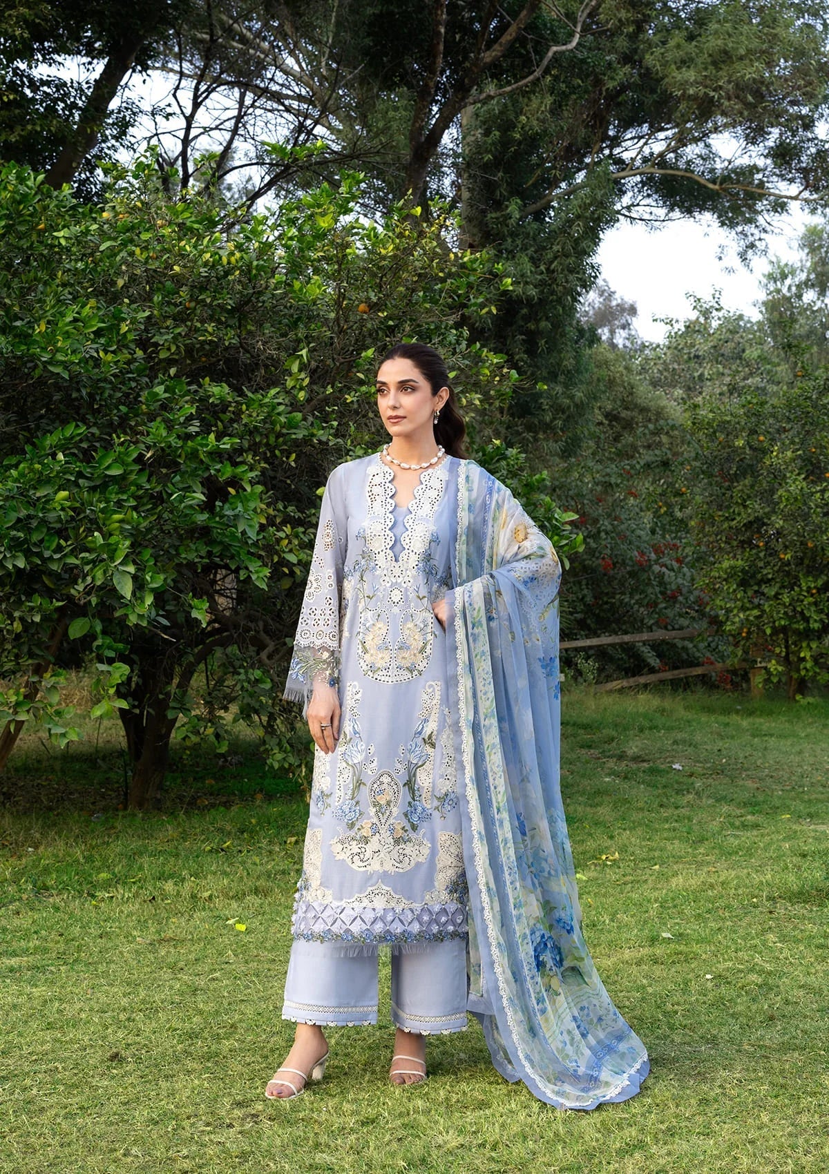 ELY-12 SKY BLISS | Elaf Premium | Luxury Lawn Collection Unstitched 2026