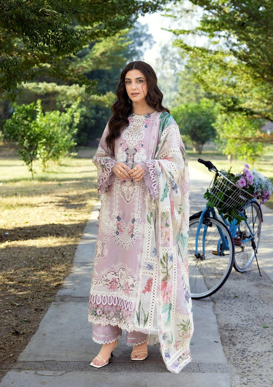 ELY-01A MAISON PINK | Elaf Premium | Luxury Lawn Collection Unstitched 2026
