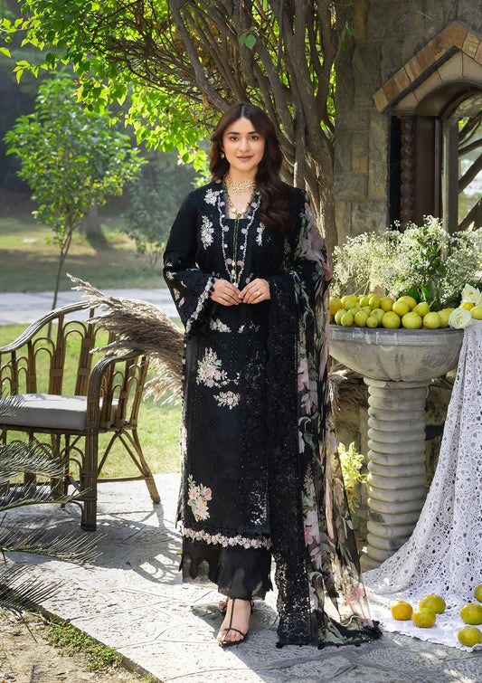 ELY-02B MIDNIGHT | Elaf Premium | Luxury Lawn Collection Unstitched 2026