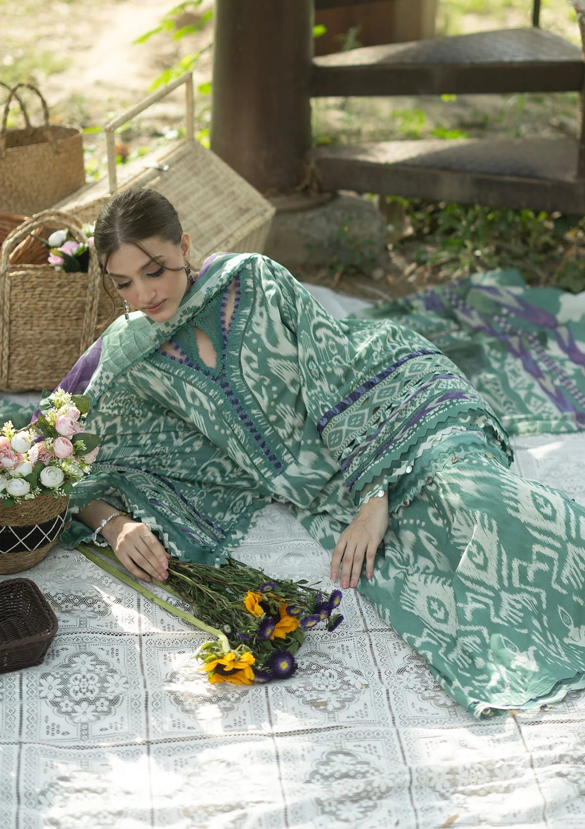 EPB-1A NIA MARE | Elaf Premium  | Bridgerton Prints Lawn Collection 2026
