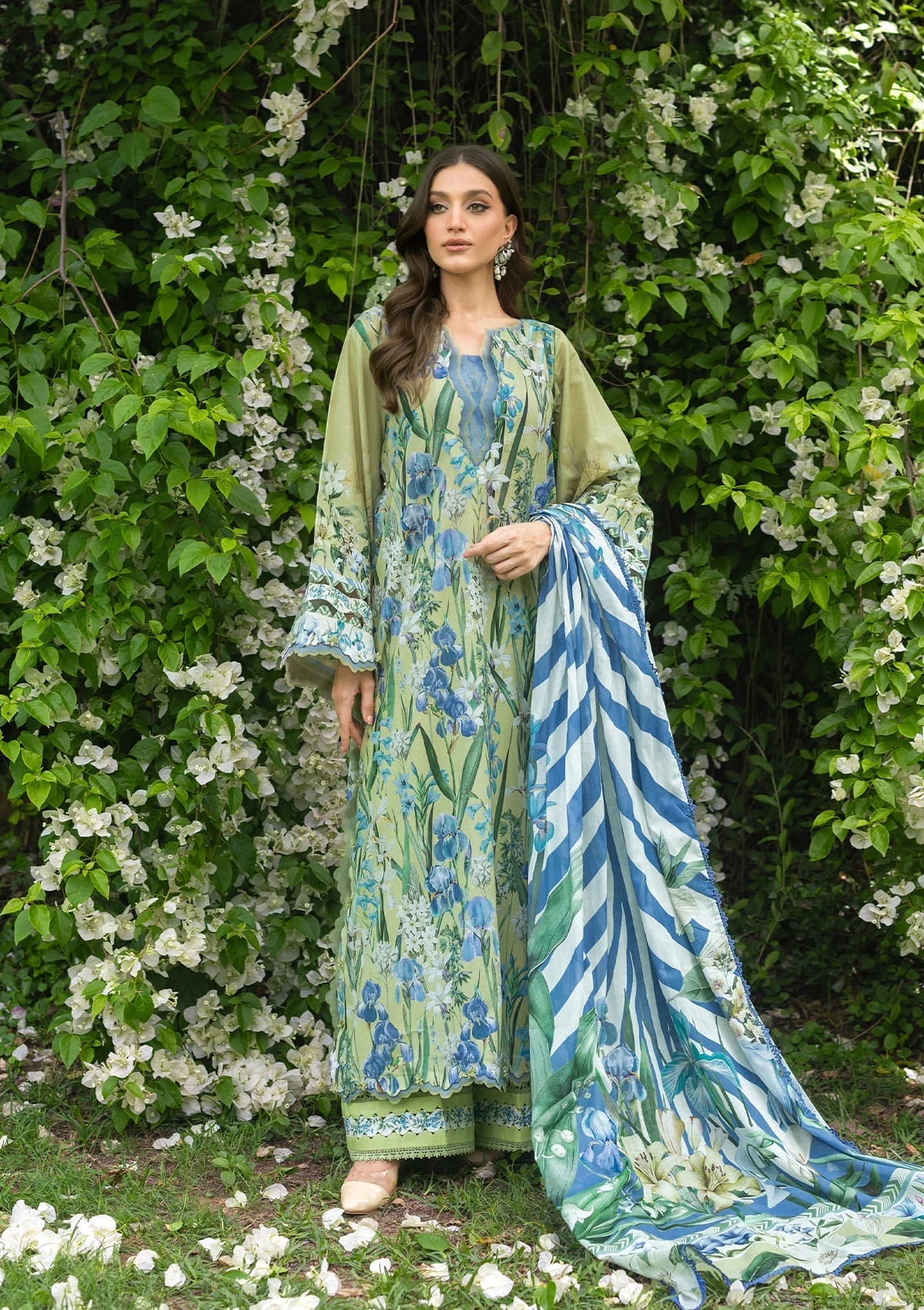 EPB-2A GARDEN AFFAIR | Elaf Premium  | Bridgerton Prints Lawn Collection 2026