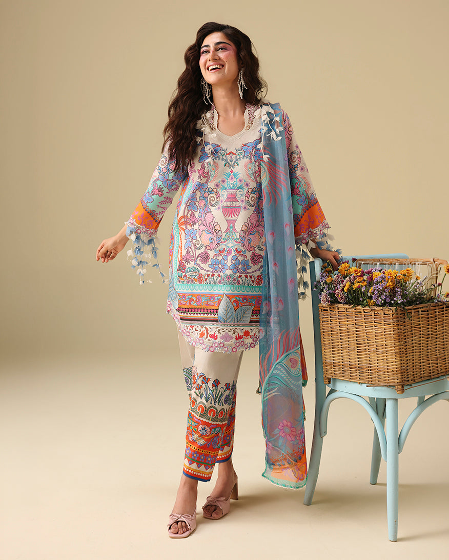 Eden Whisper | Mushq | Soleil Prints Lawn collection 2026