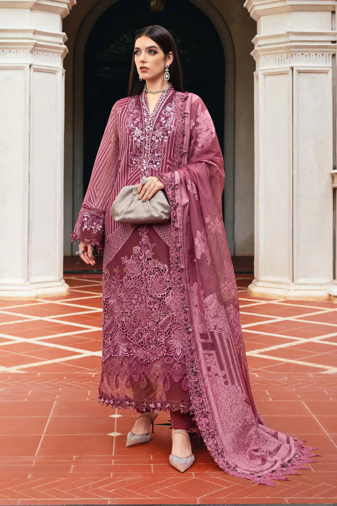 WL-1304- Ash pink | Maria B Winter Luxe Collection 2025