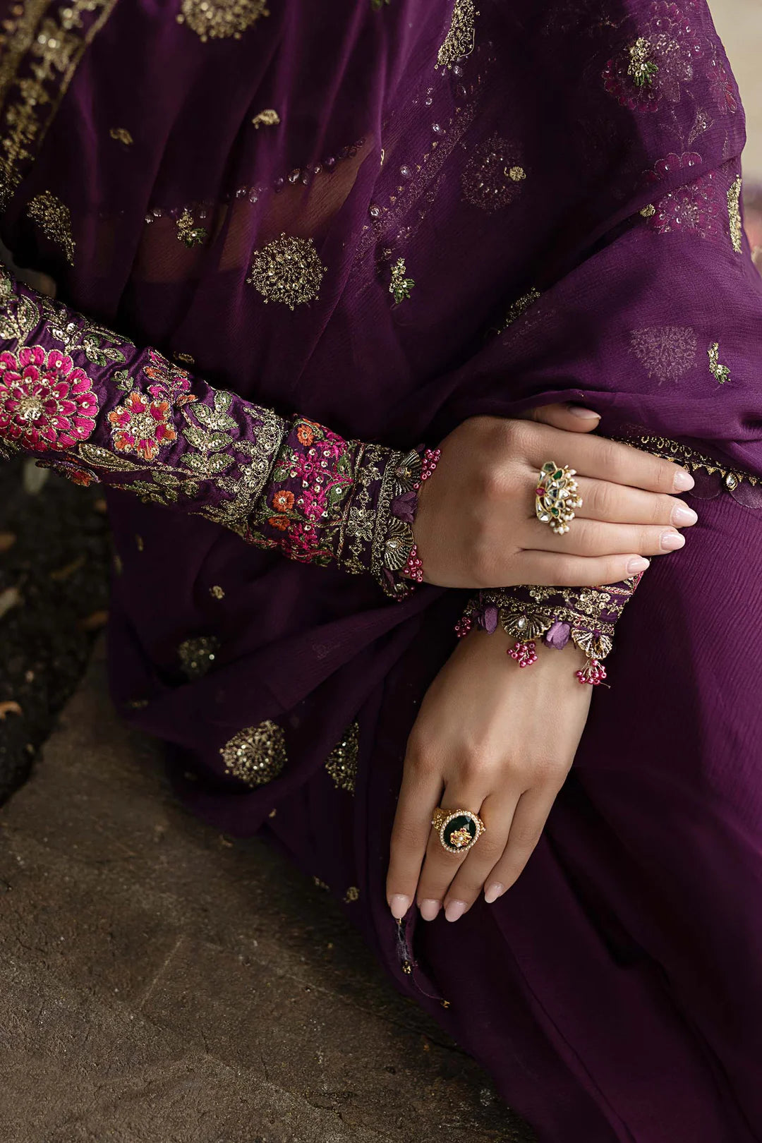 WF-09-01 - Plum | Maria B Soirée Unstitched Collection 2025