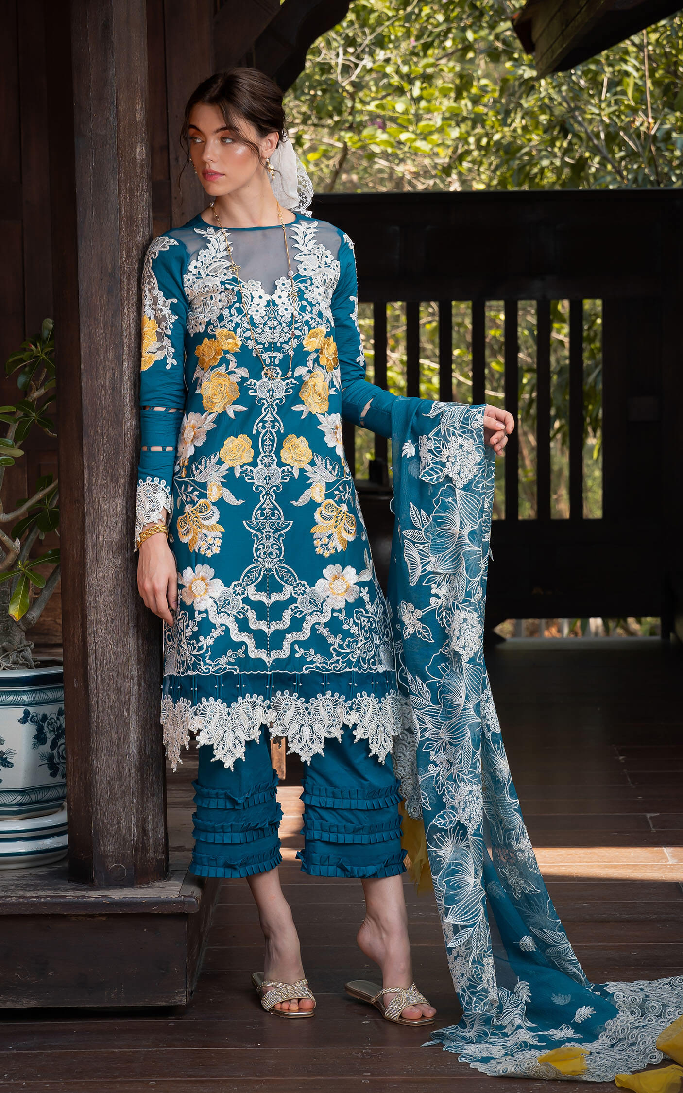 FLORA (RRL-11) | Asifa & Nabeel | Rosemary and Ruffles Luxury Lawn 2024