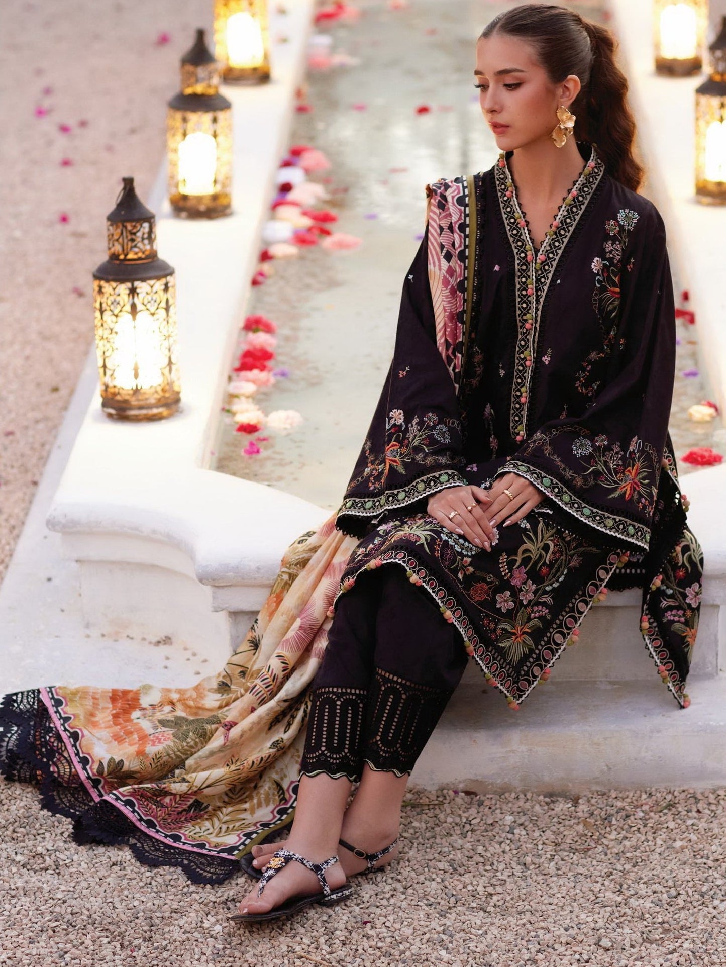 Blanca Black |  Farah Talib Aziz  | Luxury Lawn Collection Unstitched 2026