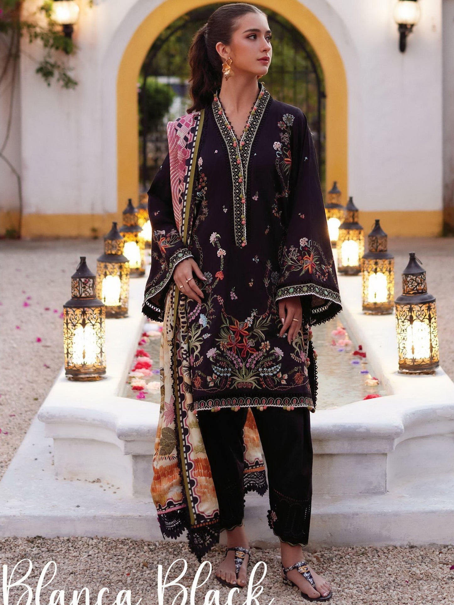 Blanca Black |  Farah Talib Aziz  | Luxury Lawn Collection Unstitched 2026