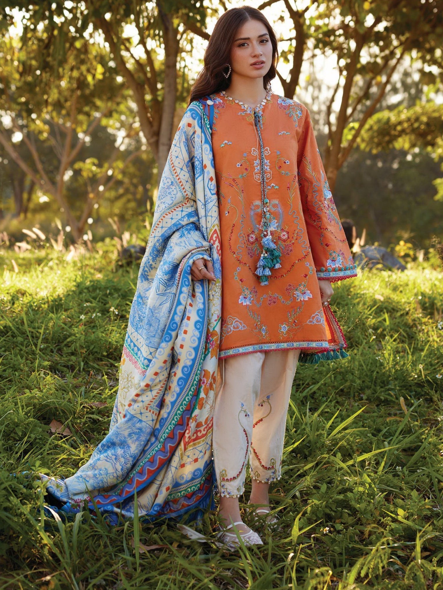 Lucia Burnt Orange |  Farah Talib Aziz  | Luxury Lawn Collection Unstitched 2026