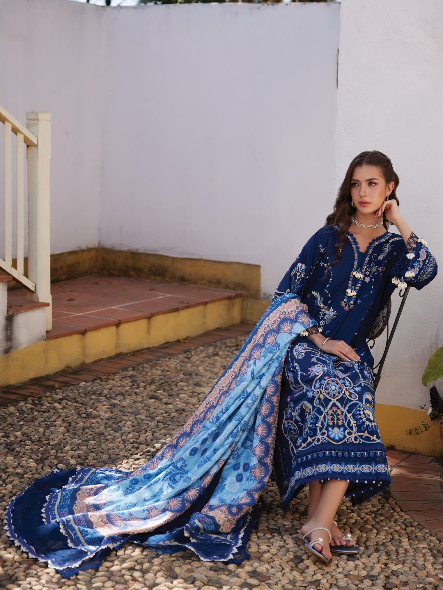Nia Navy |  Farah Talib Aziz  | Luxury Lawn Collection Unstitched 2026