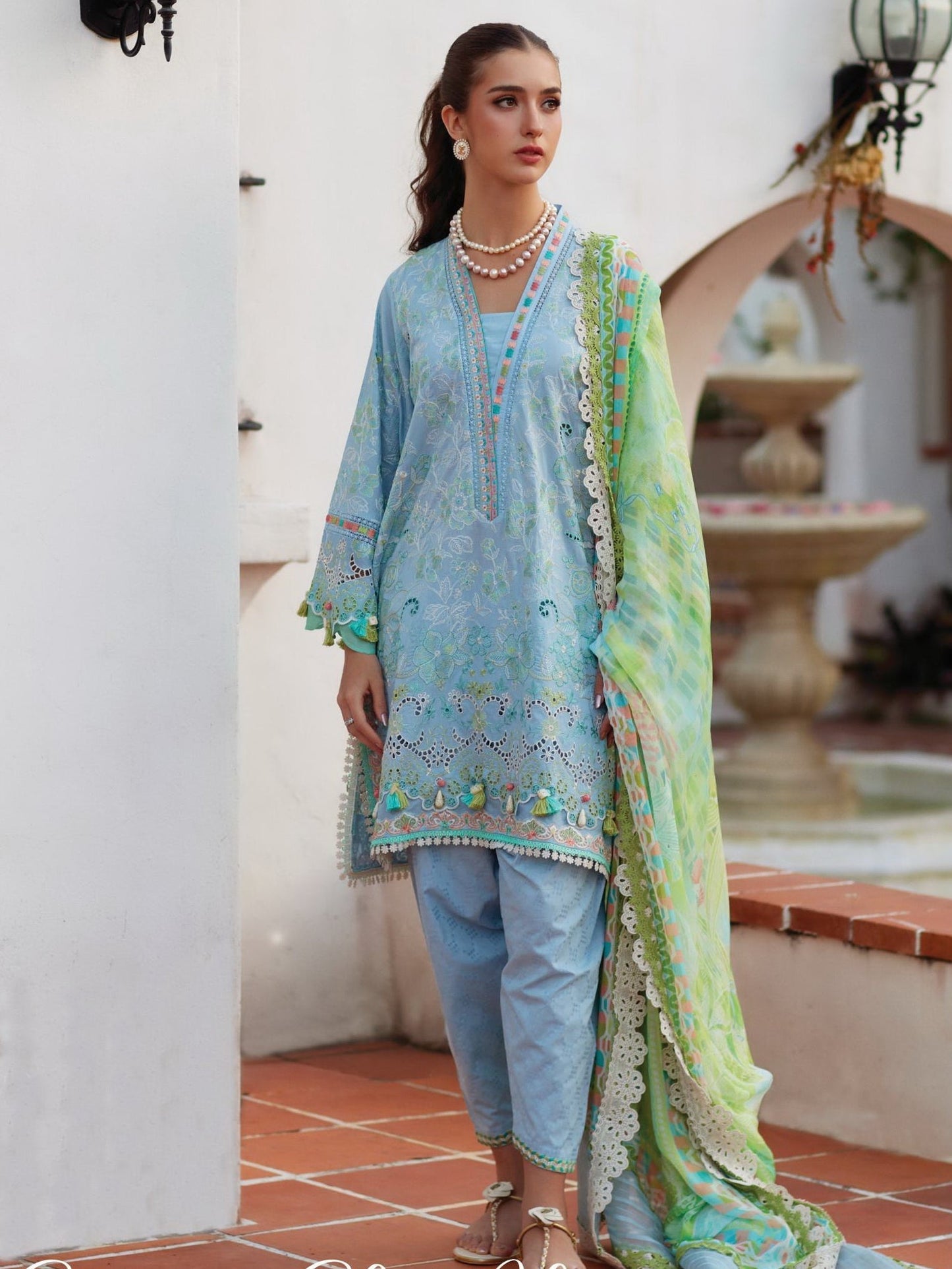 Sienna Sky Blue |  Farah Talib Aziz  | Luxury Lawn Collection Unstitched 2026