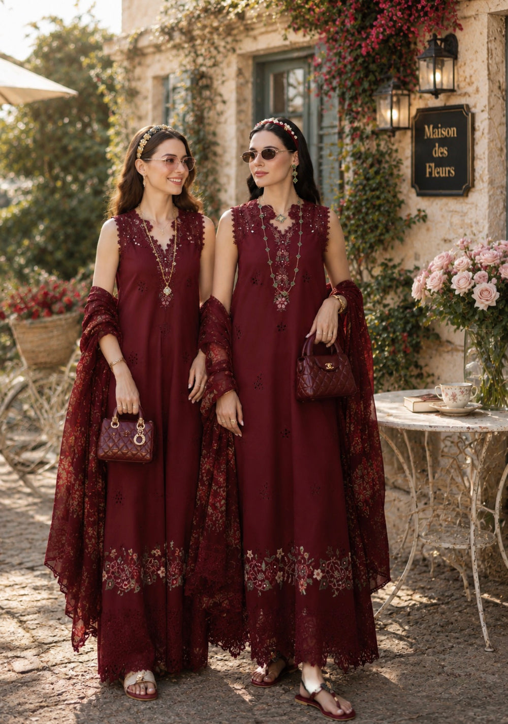 D14 – Ruby Royale | Saadia Asad | Noor Eid Luxury Printskhas Collection 2026