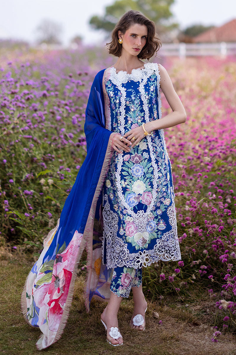 BLUE MORPHO | Mushq | Hemline The Secret Garden Luxury Lawn 2024