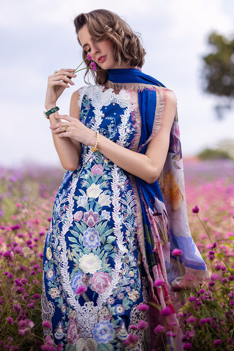 BLUE MORPHO | Mushq | Hemline The Secret Garden Luxury Lawn 2024