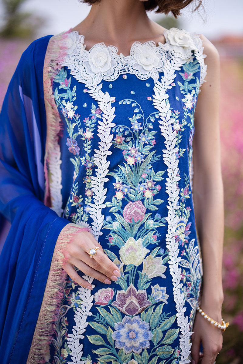 BLUE MORPHO | Mushq | Hemline The Secret Garden Luxury Lawn 2024