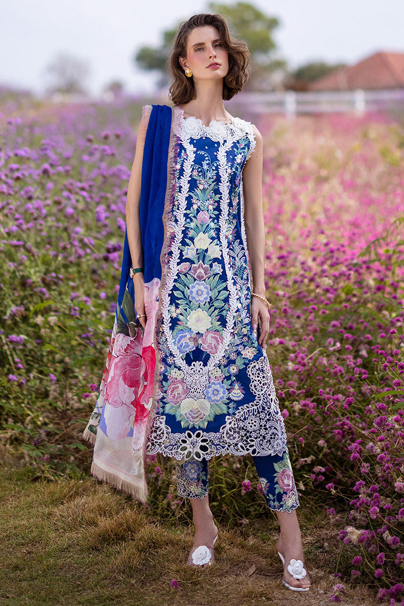 BLUE MORPHO | Mushq | Hemline The Secret Garden Luxury Lawn 2024