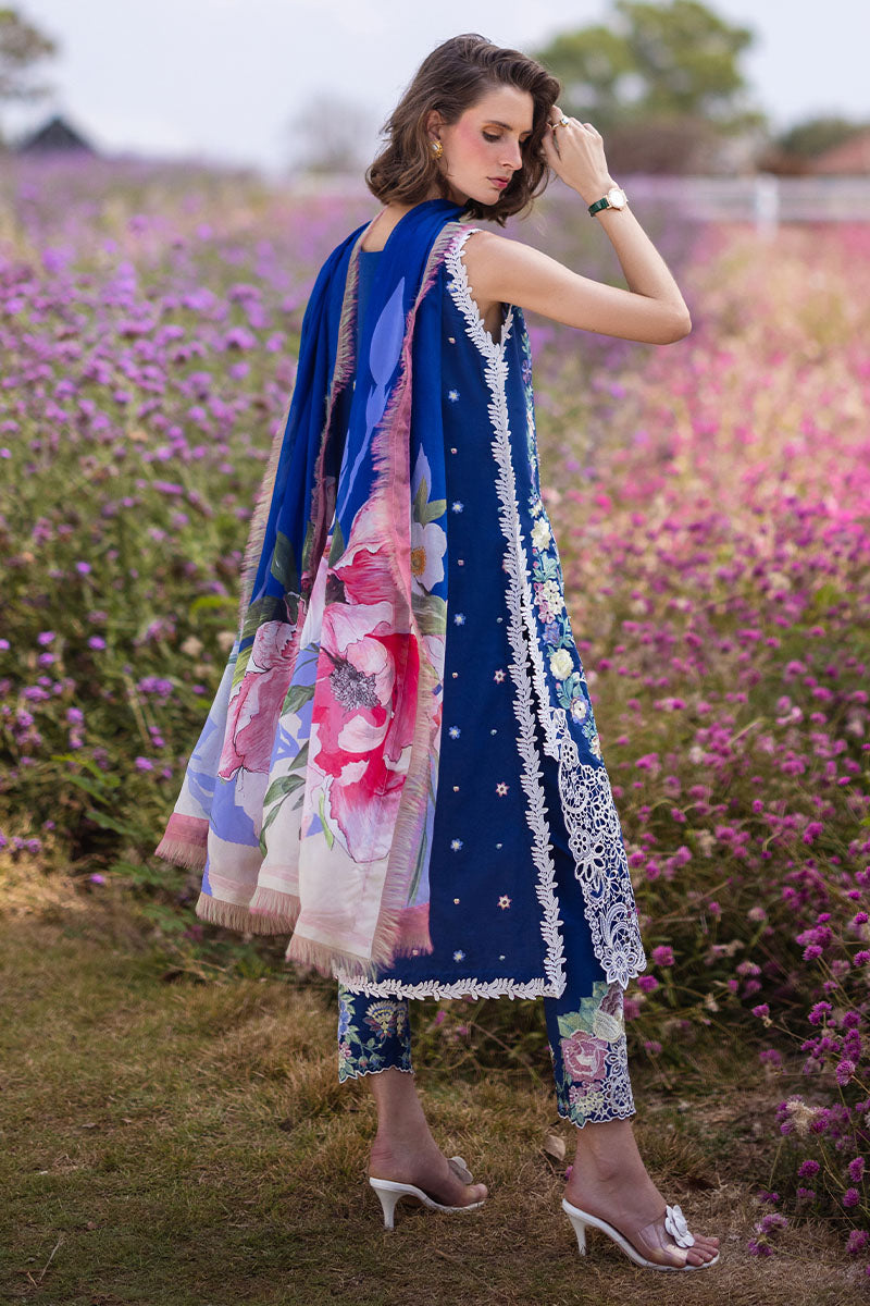 BLUE MORPHO | Mushq | Hemline The Secret Garden Luxury Lawn 2024