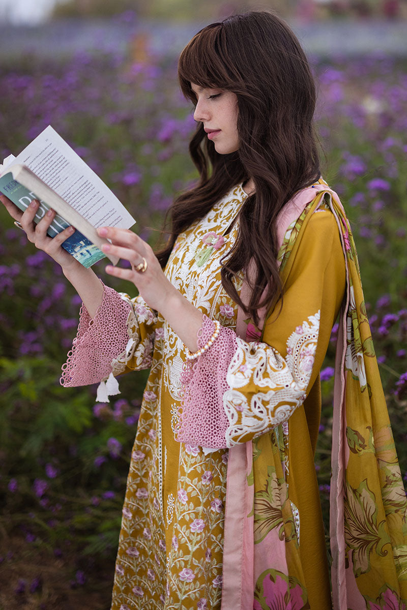 WHISPERING PETALS | Mushq | Hemline The Secret Garden Luxury Lawn 2024