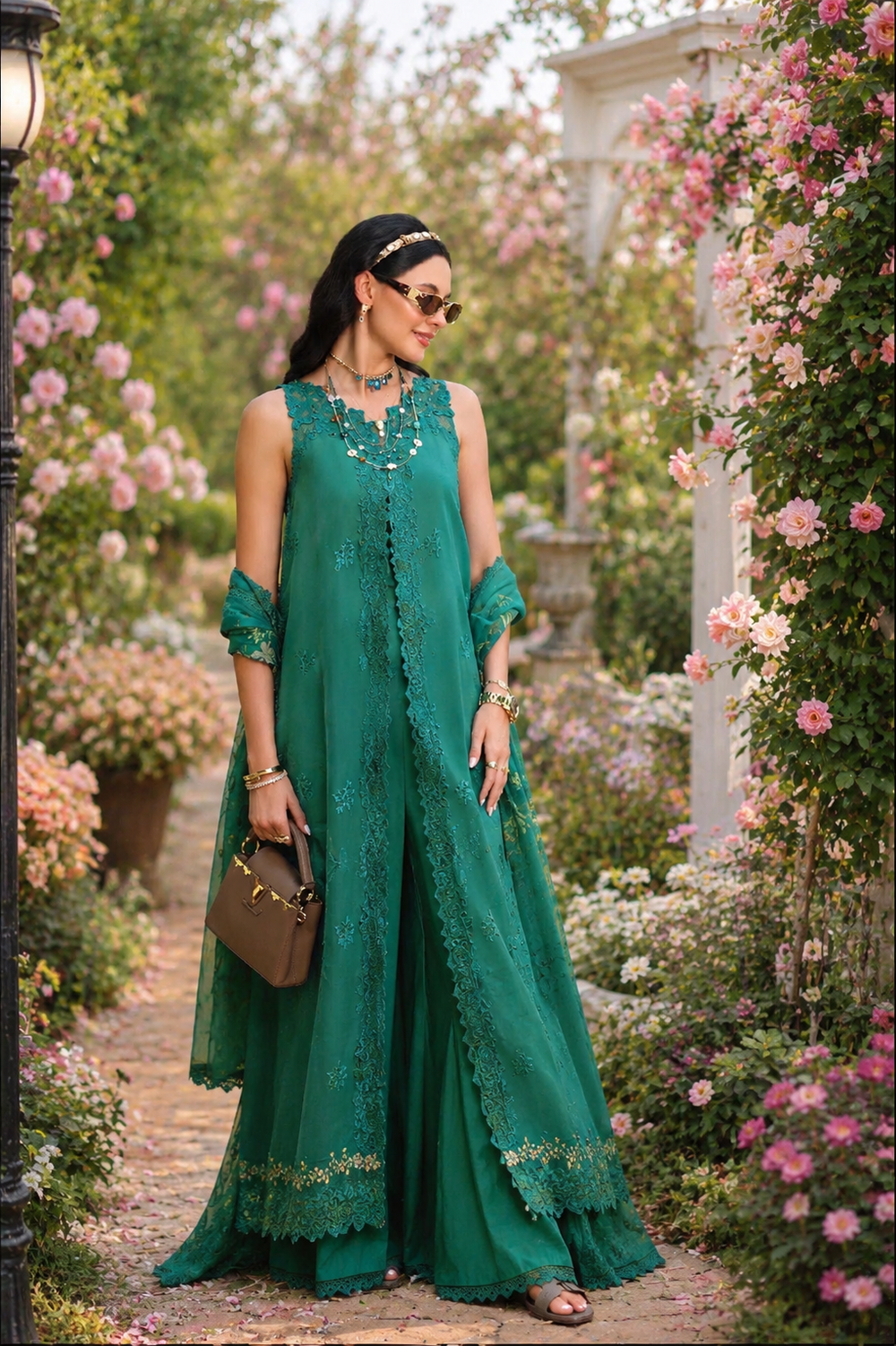 D2 – Peacock Green | Saadia Asad | Noor Eid Luxury Printskhas Collection 2026