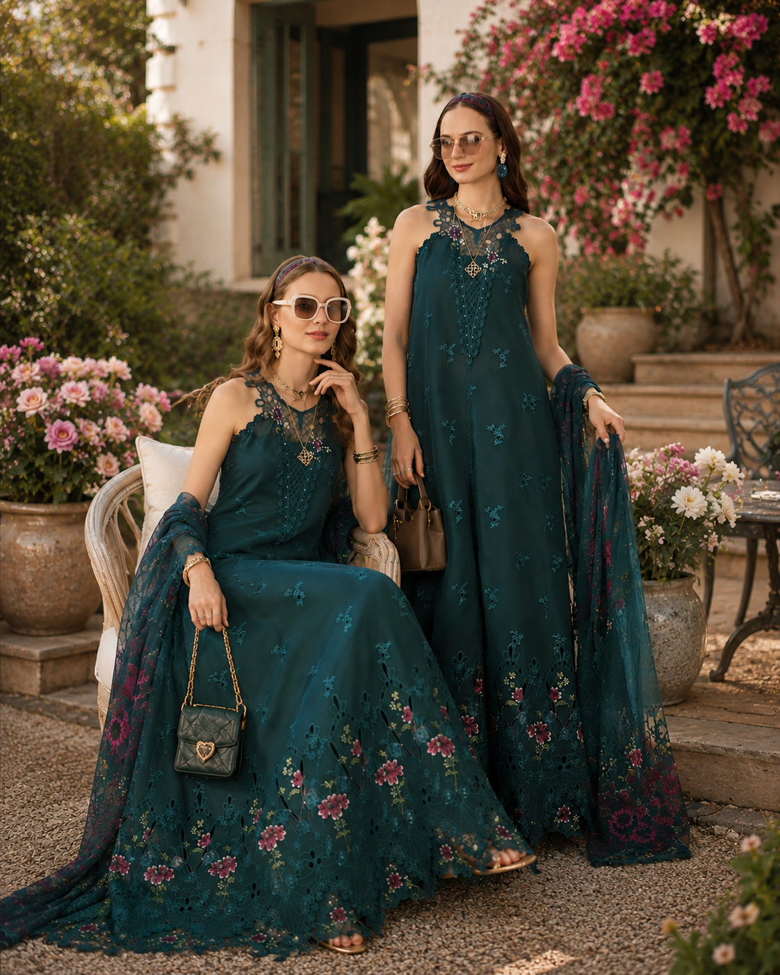 D6 – Coblat Teal | Saadia Asad | Noor Eid Luxury Printskhas Collection 2026