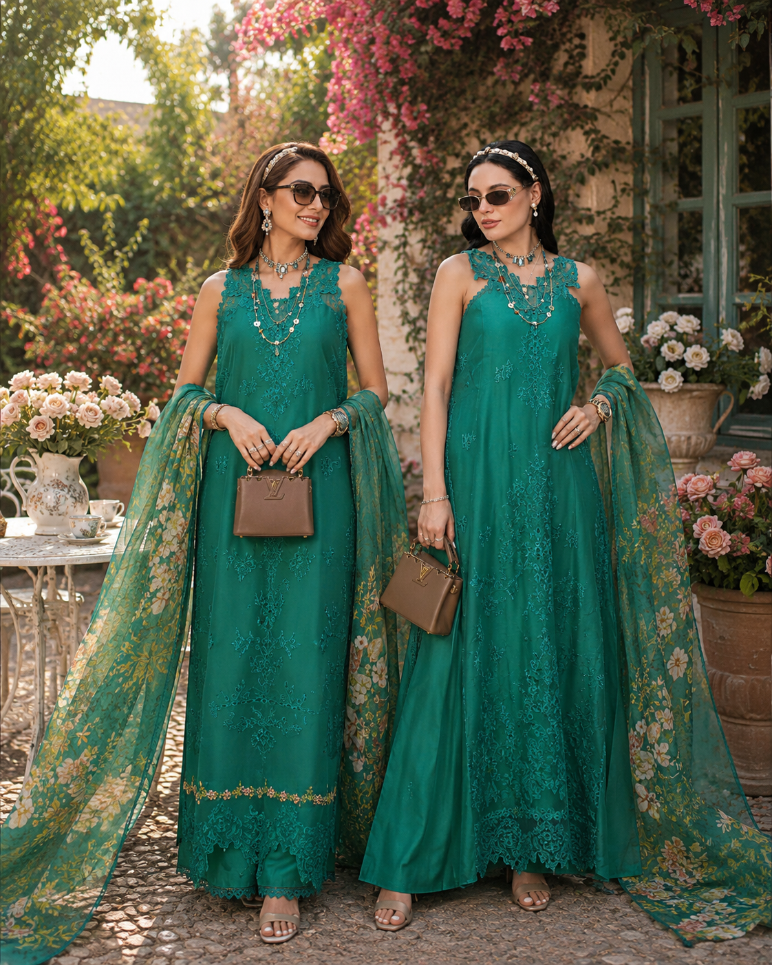 D2 – Peacock Green | Saadia Asad | Noor Eid Luxury Printskhas Collection 2026