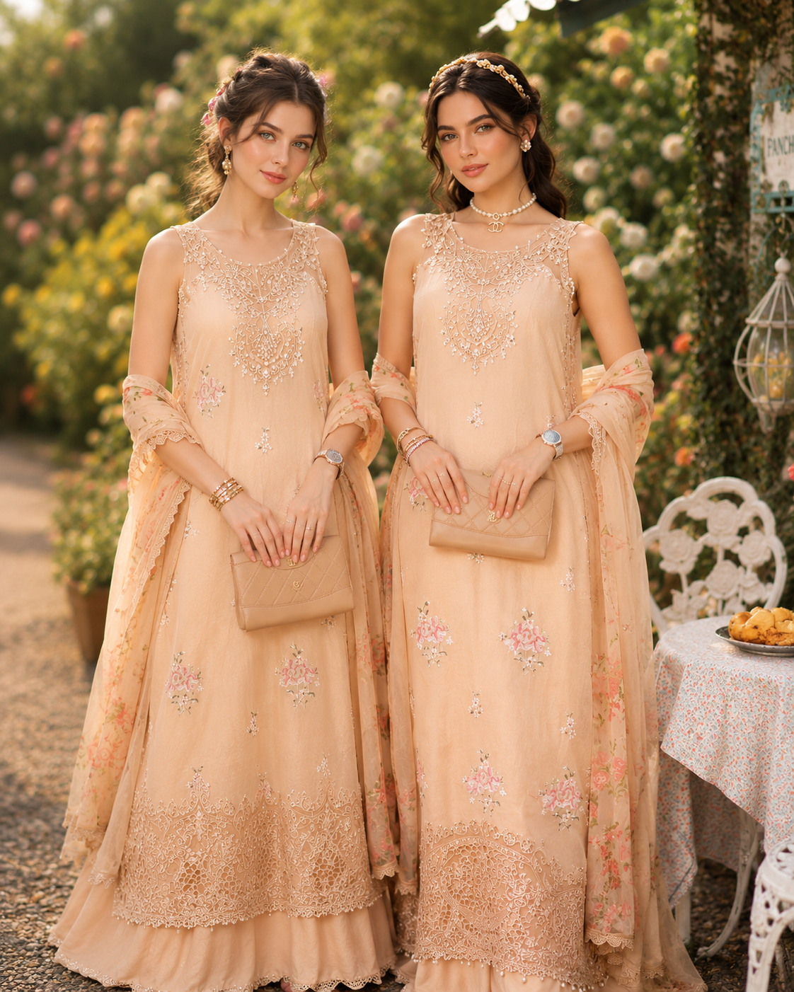 D13 – Blush Peach | Saadia Asad | Noor Eid Luxury Printskhas Collection 2026