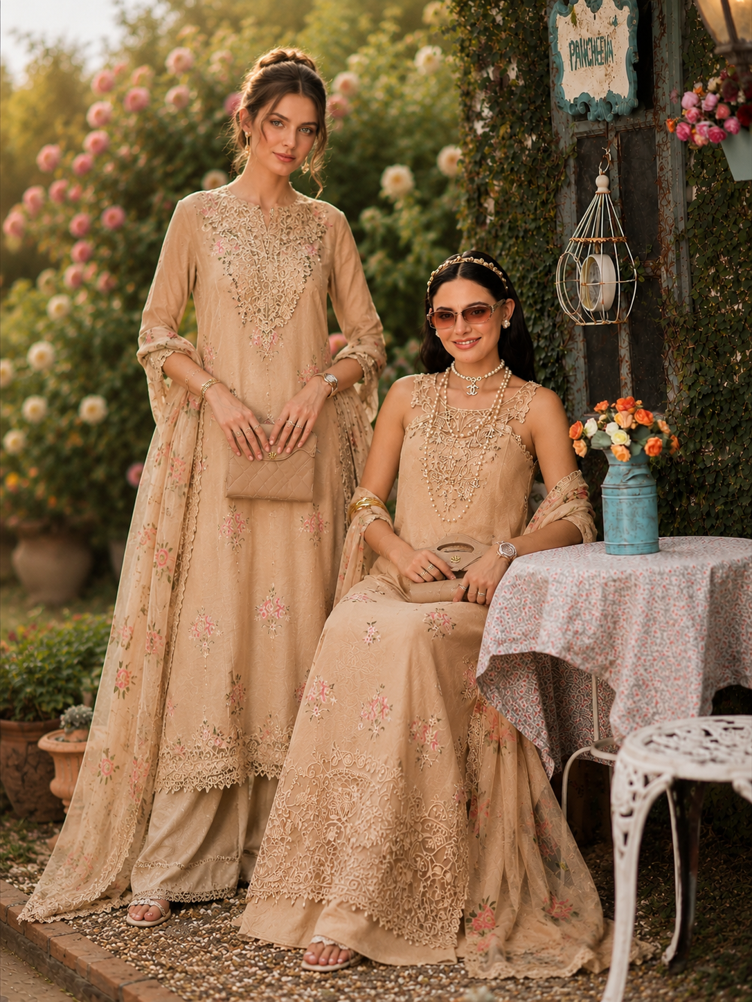 D13 – Blush Peach | Saadia Asad | Noor Eid Luxury Printskhas Collection 2026