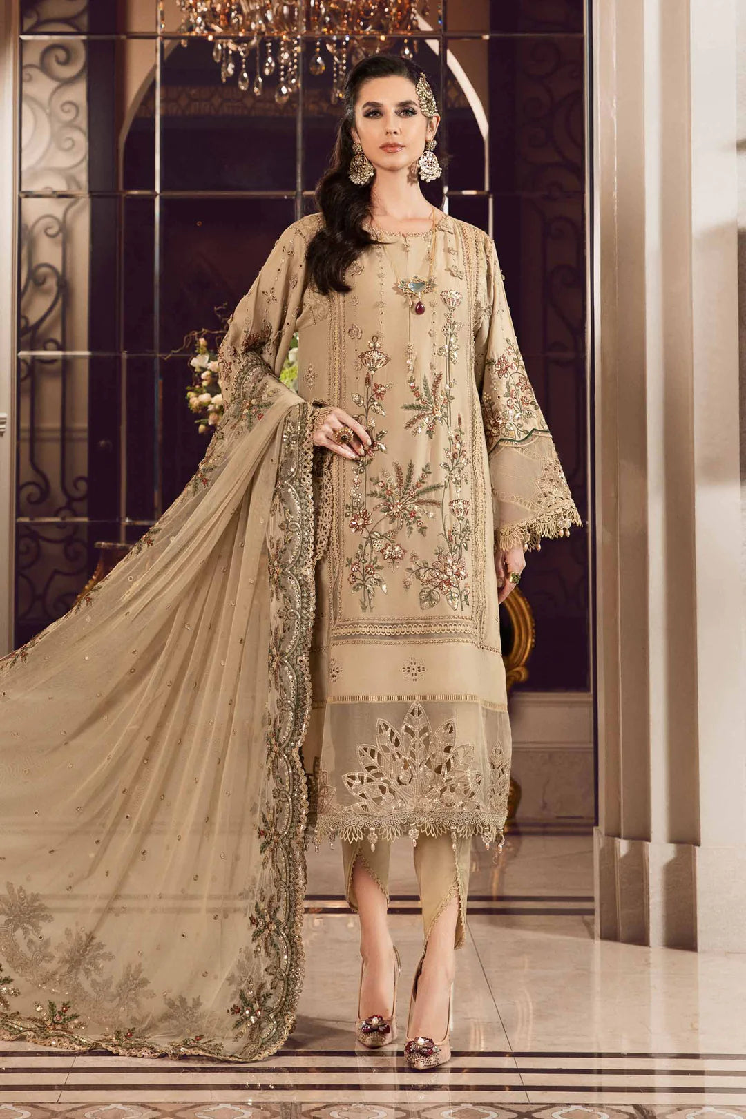 Beige - CST - 712 | Maria B | Sateen Collection 2023